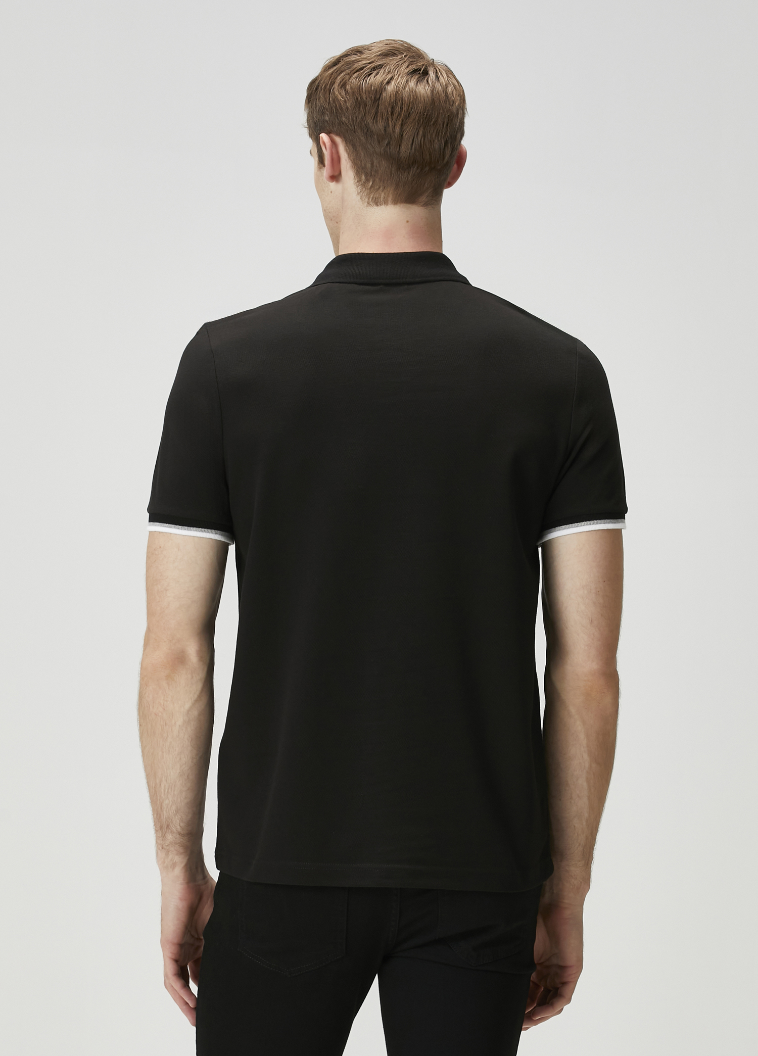 Siyah Gri Polo Yaka T-shirt_3
