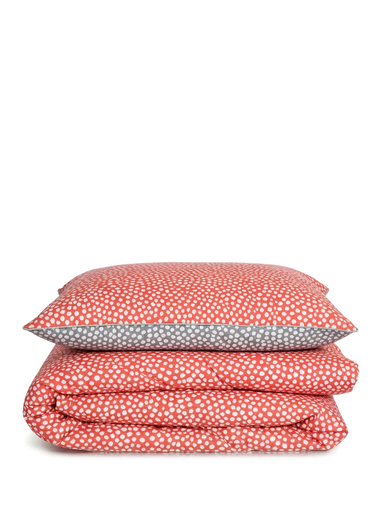 Dots Turuncu Pamuklu Battal Boy Nevresim Takımı 240 x 220 cm