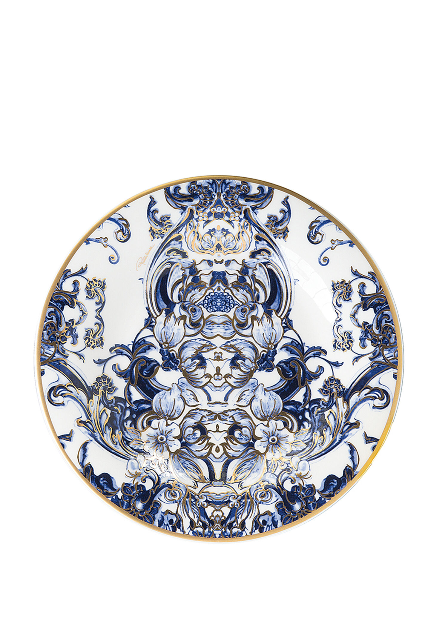 Azulejos Mavi Beyaz Desenli Porselen Ekmek & Tatlı Tabağı 16,5 cm