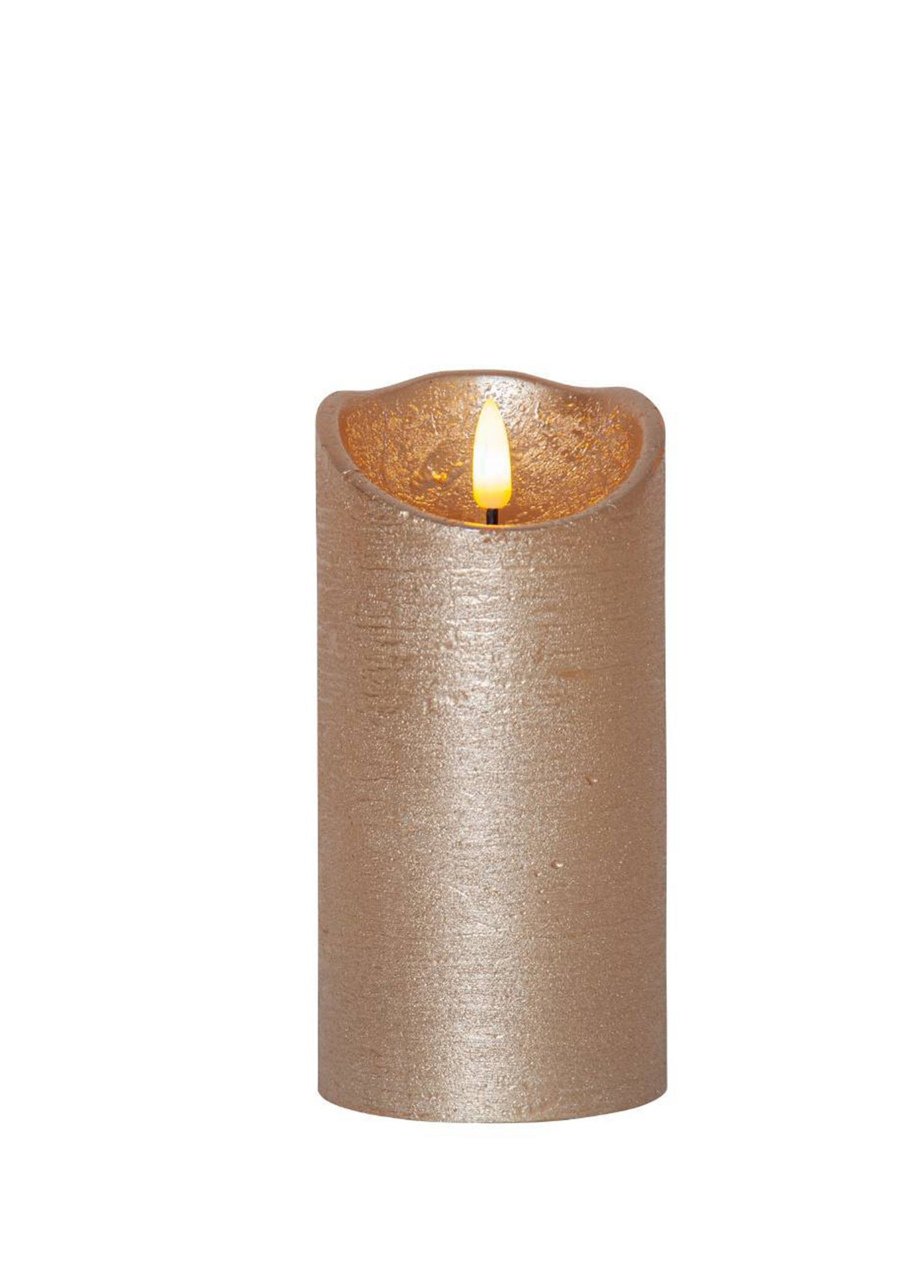 411501 Flamme Rustic Altın Rengi Led Mum 15cm