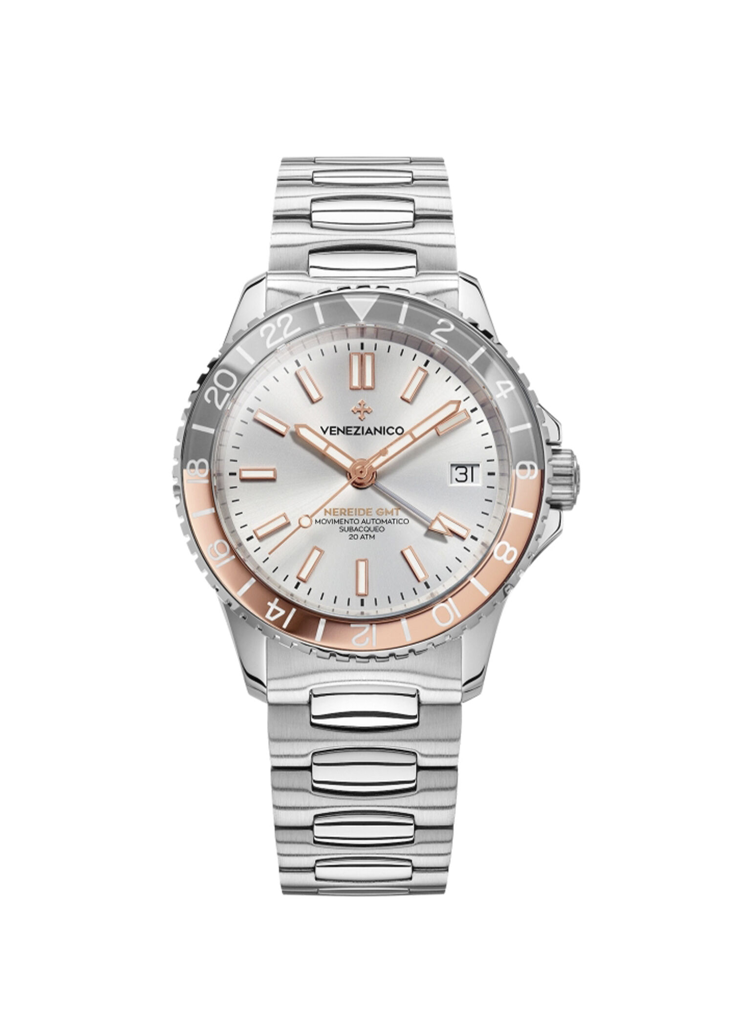 3521503C Nereide GMT Kurmalı Otomatik Gri Çelik Erkek Kol Saati