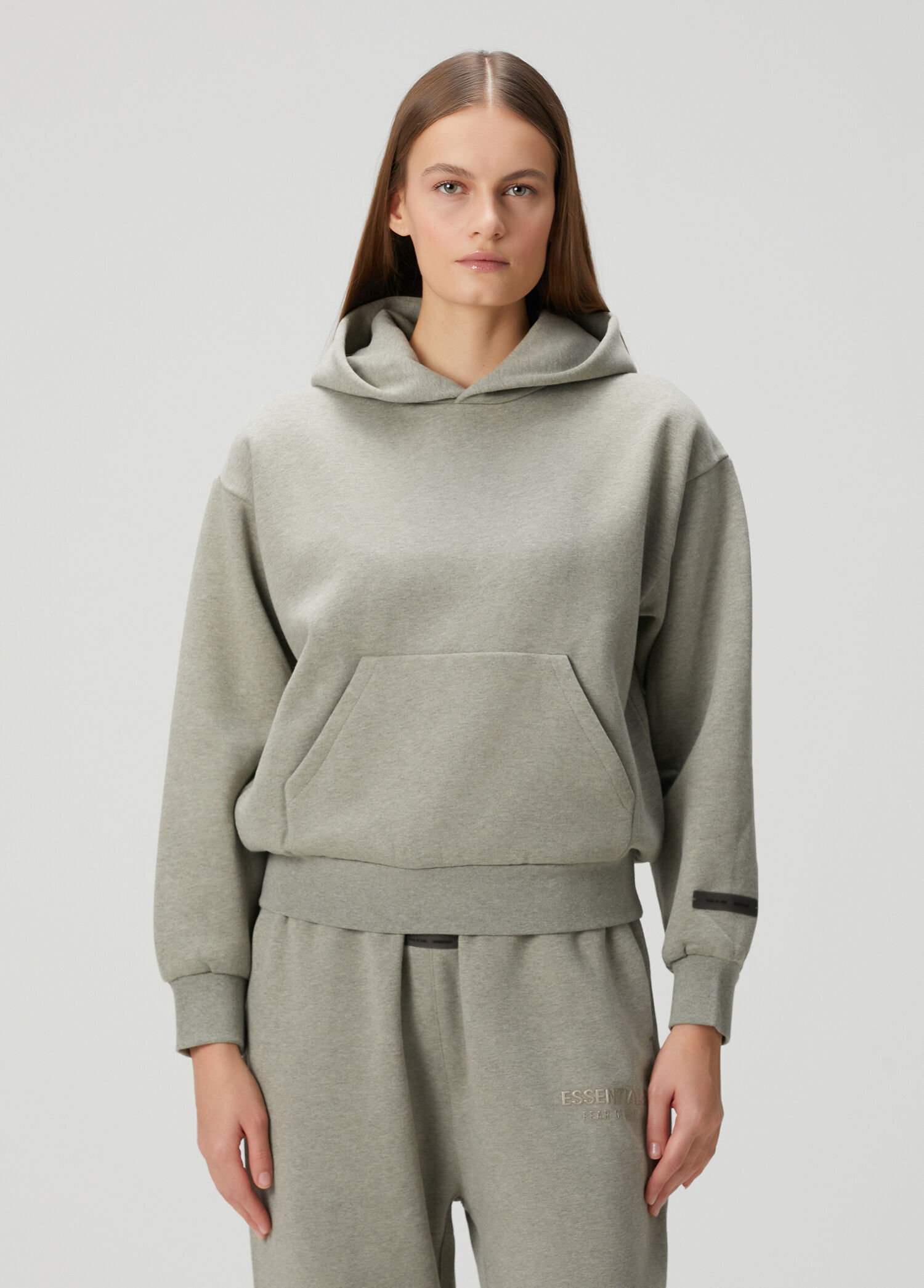 Gri Kapüşonlu Sweatshirt