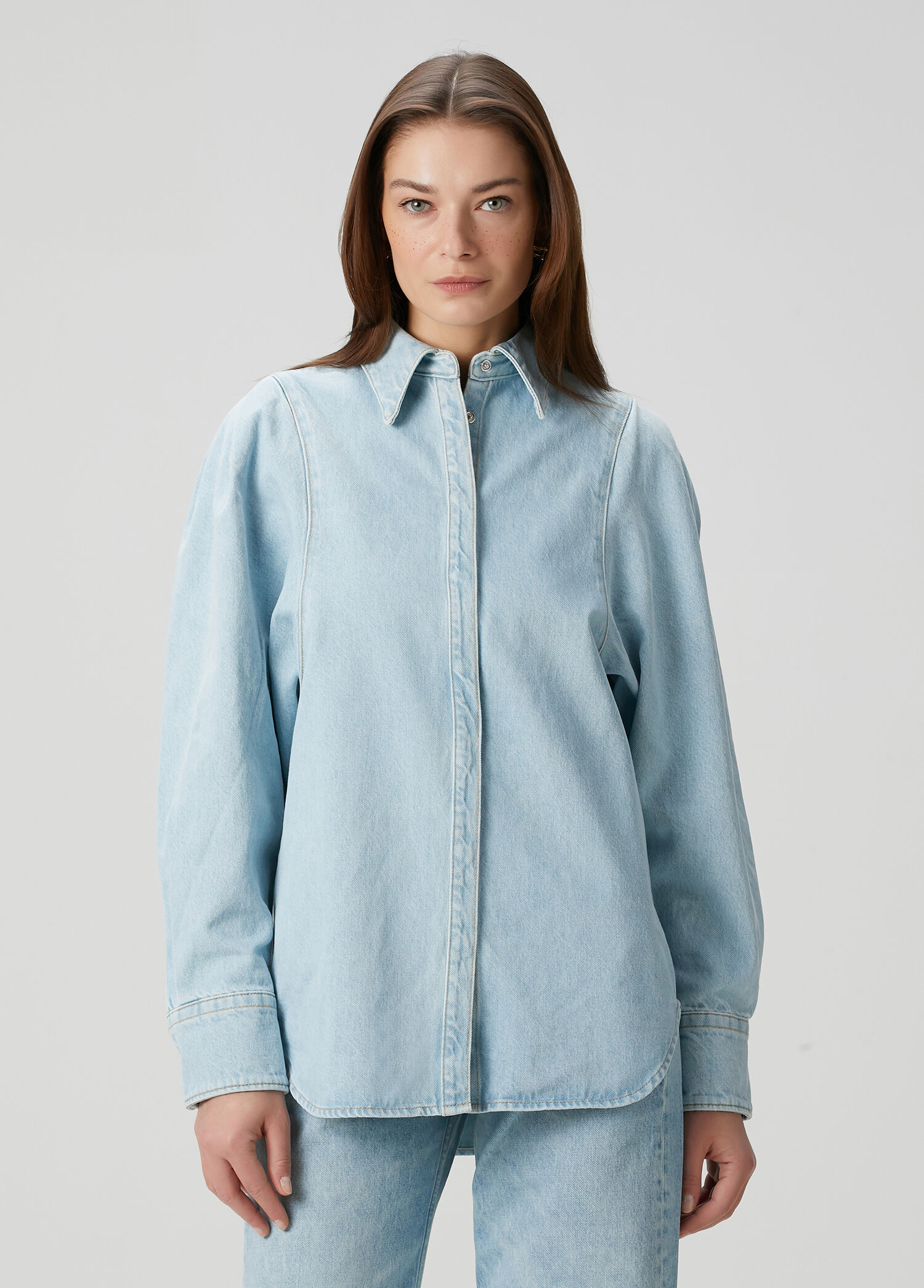 Açık Mavi Denim Gömlek