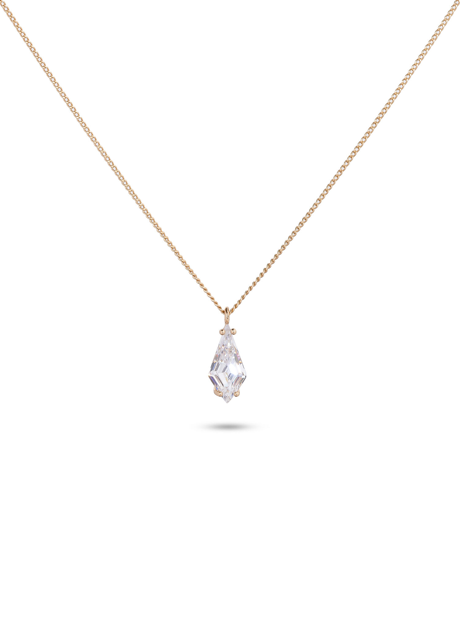 Anna Zirkon Taşlı Rose Gold Kaplama Kadın Pirinç Kolye