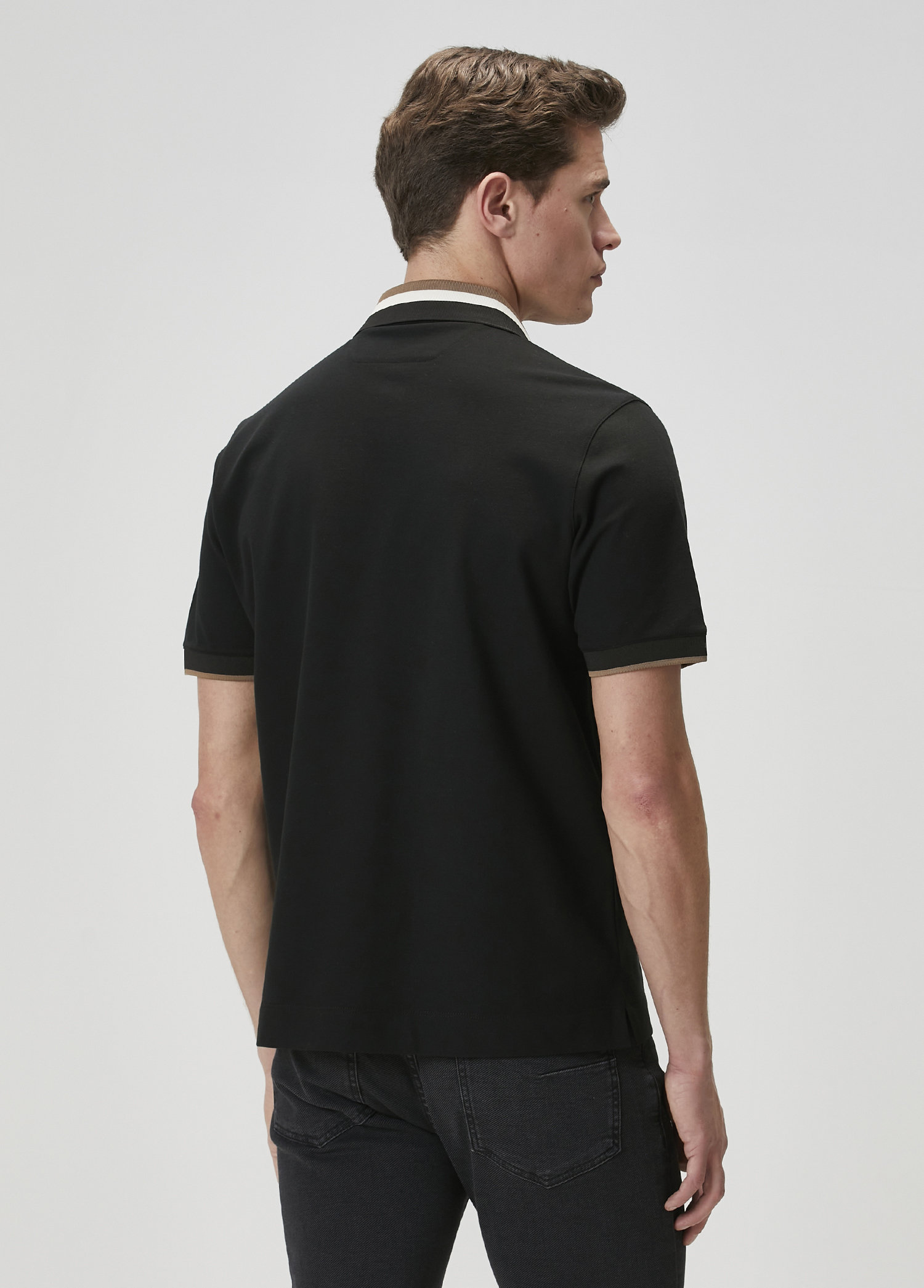 Comfort Fit Siyah Polo T-shirt_4