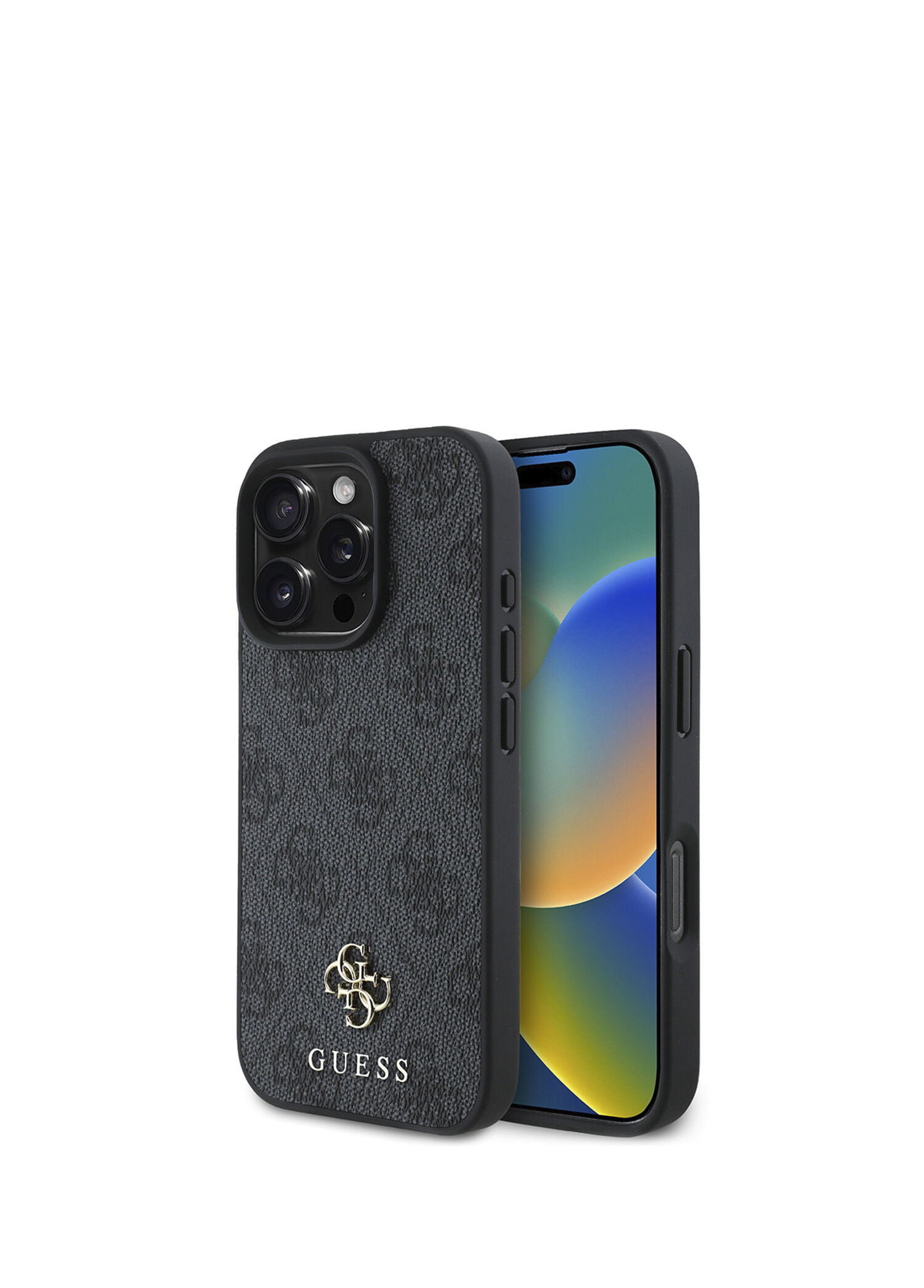 Guess - iPhone 16 Pro Small 4G Classic Magsafe Şarj Özellikli Siyah Telefon Kılıfı - Siyah