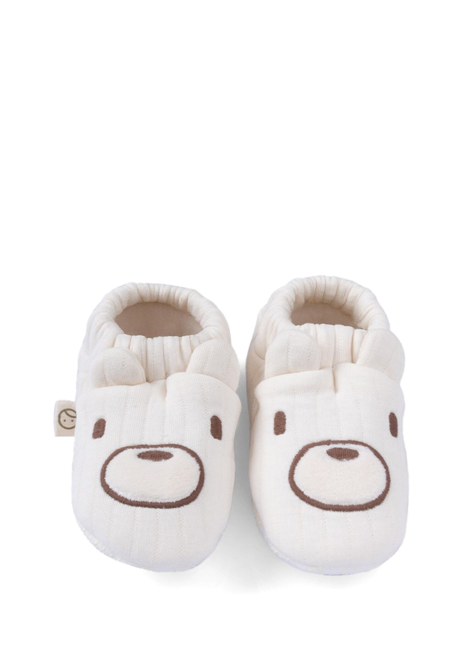 Ekru Kapitone Ayıcık Nakışlı Unisex Çocuk Patik