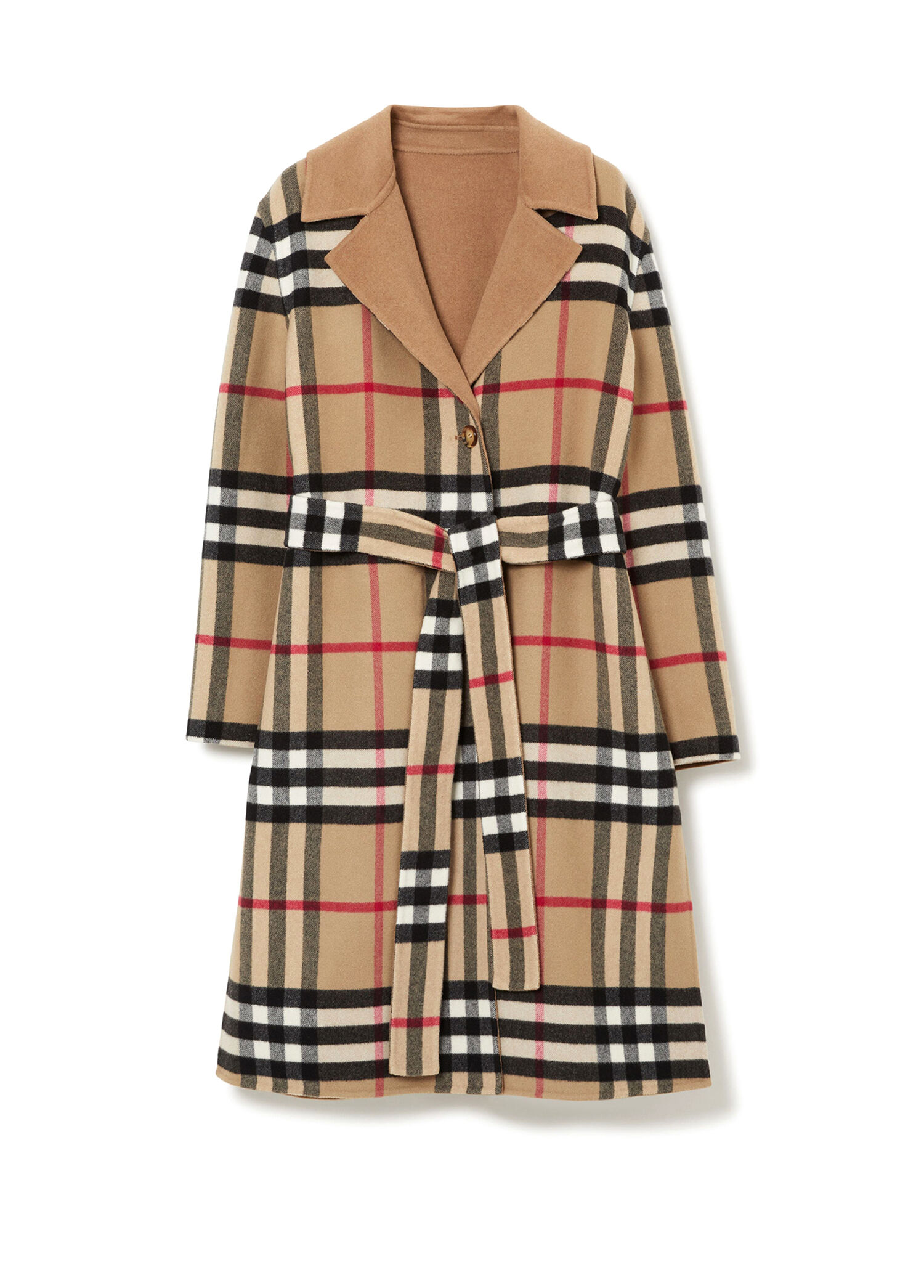 Burberry Bej Kadın Reversible Check Bej Yün Çift Taraflı Kadın