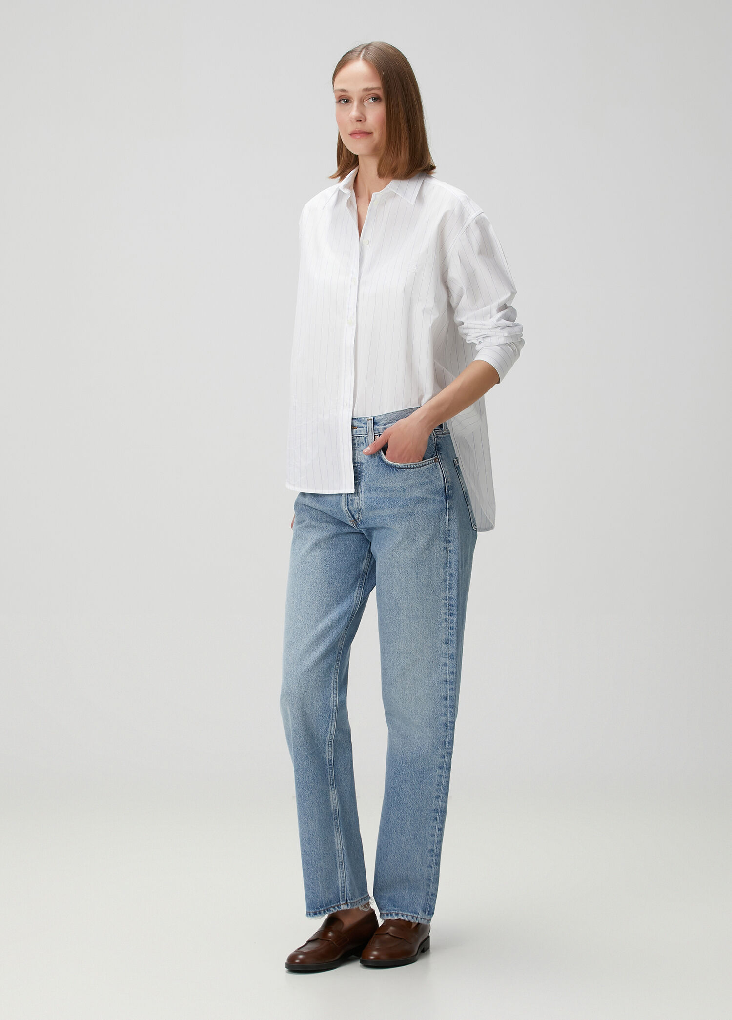 Kelly Mavi Straight Leg Jean Pantolon