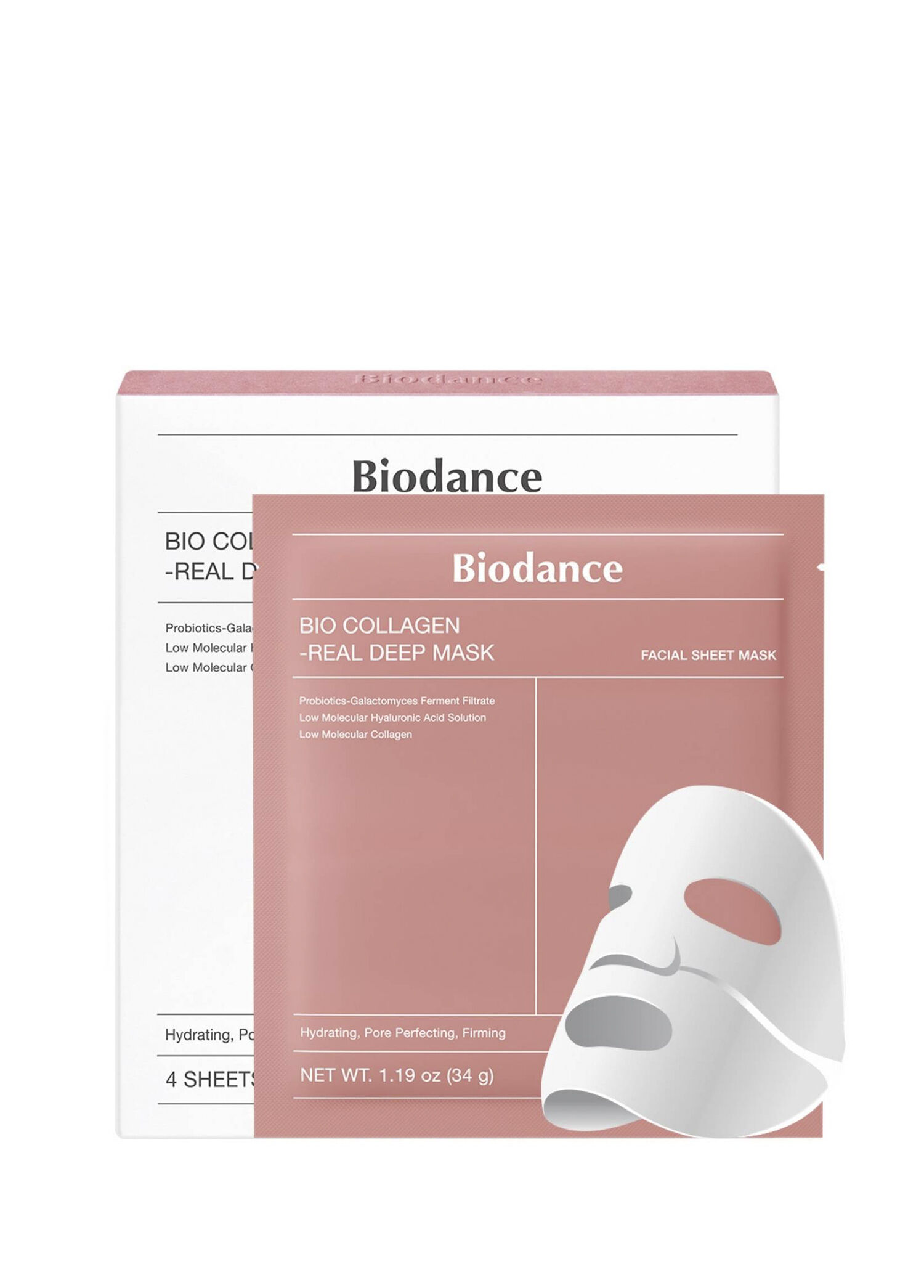 Bio Collagen-Real Deep Mask Yoğun Nemlendirici 4'lü Yüz Maskesi
