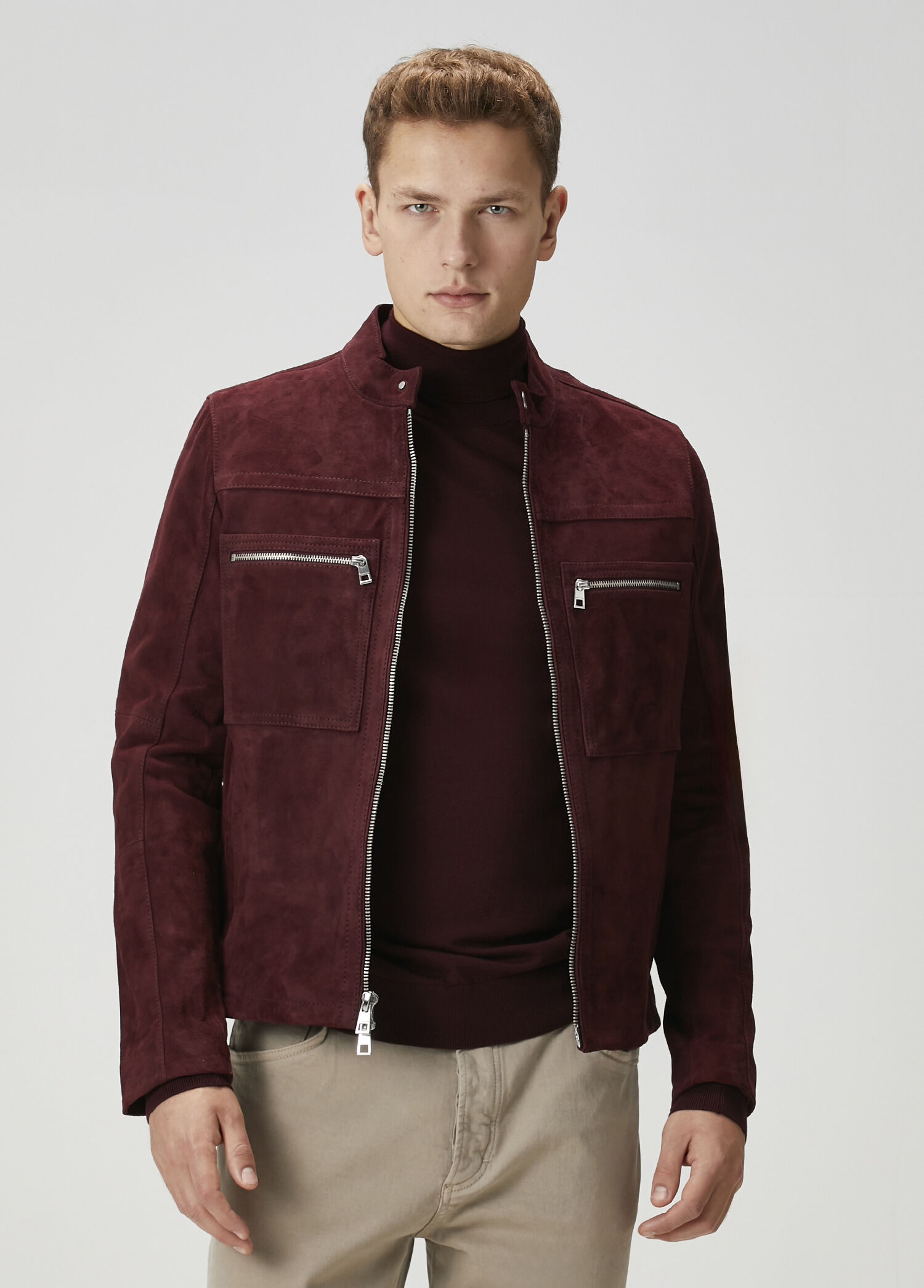 Bordo Süet Mont