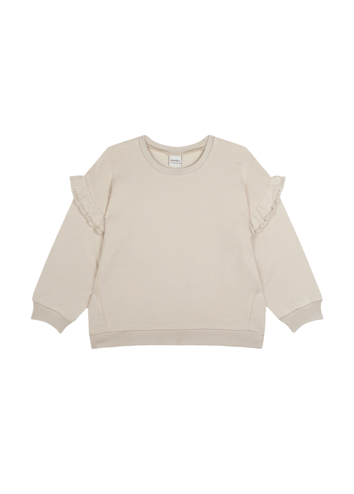 Krem Dantel Detaylı Kız Çocuk Sweatshirt
