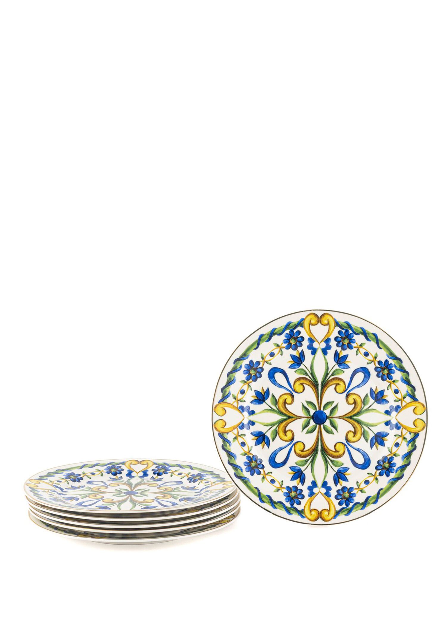 Provence Renkli Porselen 6'lı Pasta Tabağı Seti