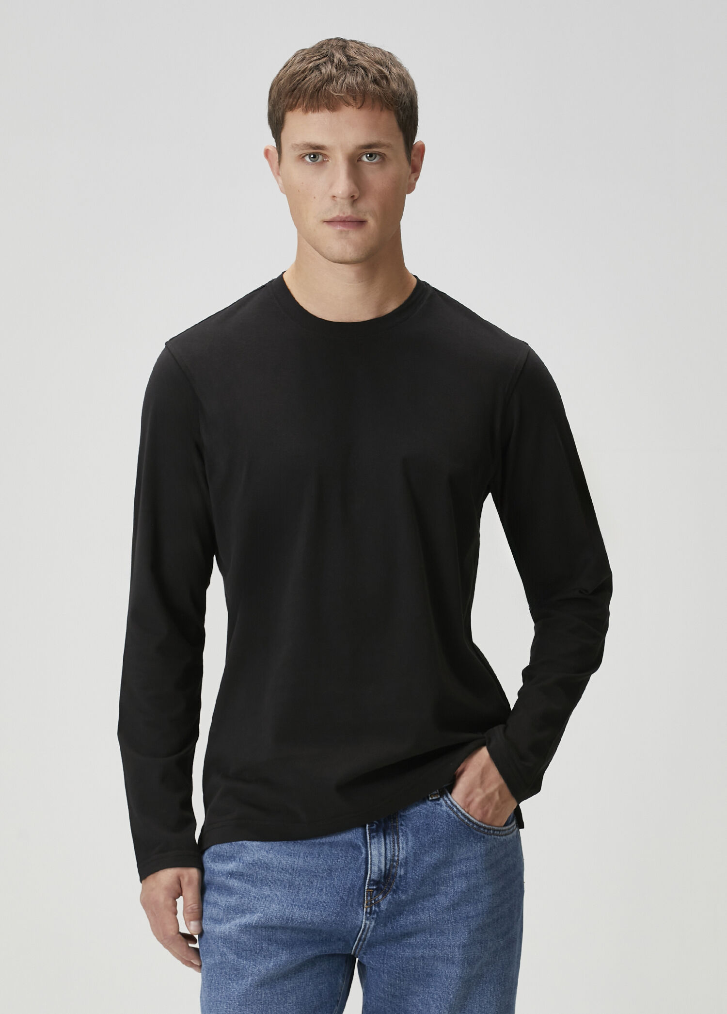 Siyah Uzun Kollu Basic T-shirt