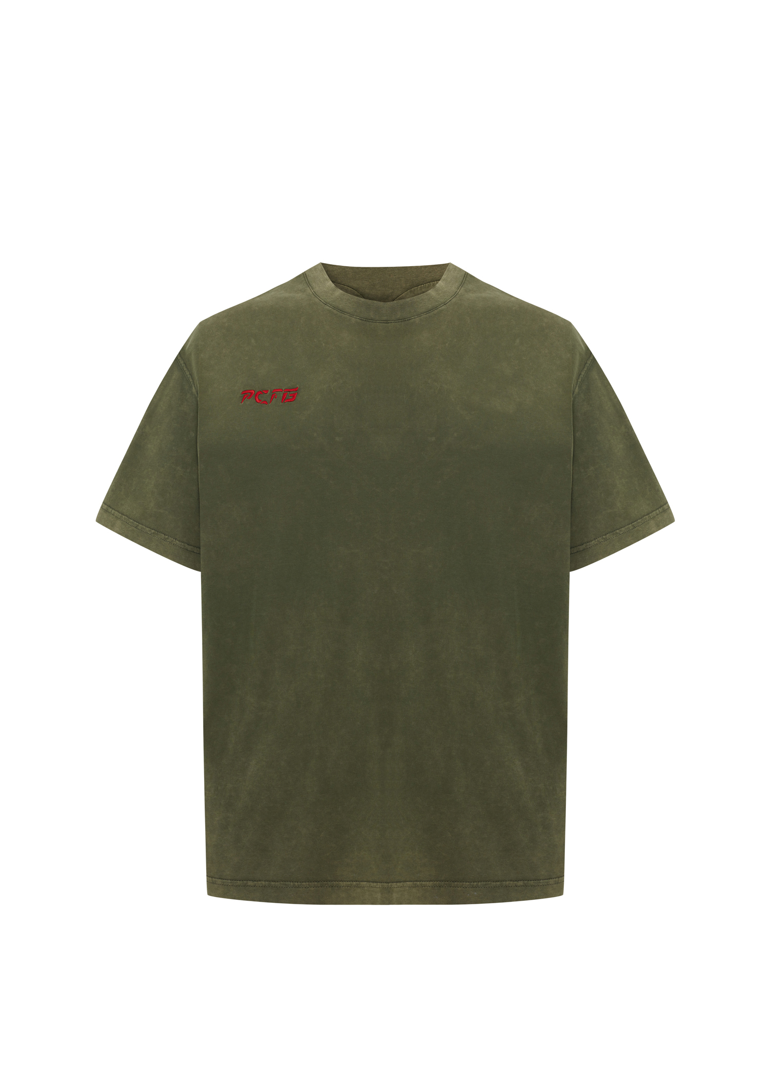 Acid Washed Track Tee Covert Green Erkek T-shirt