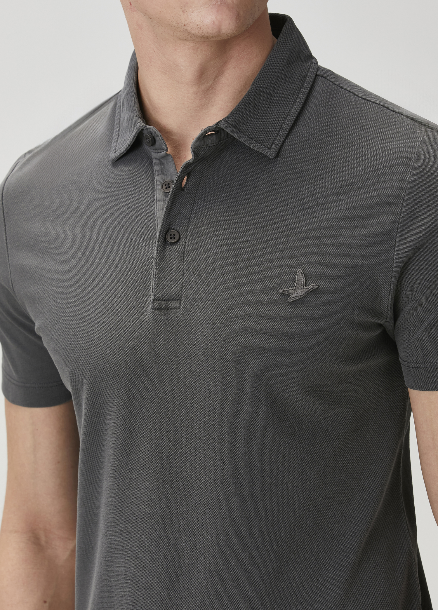 Comfort Fit Antrasit Polo Yaka T-shirt_6