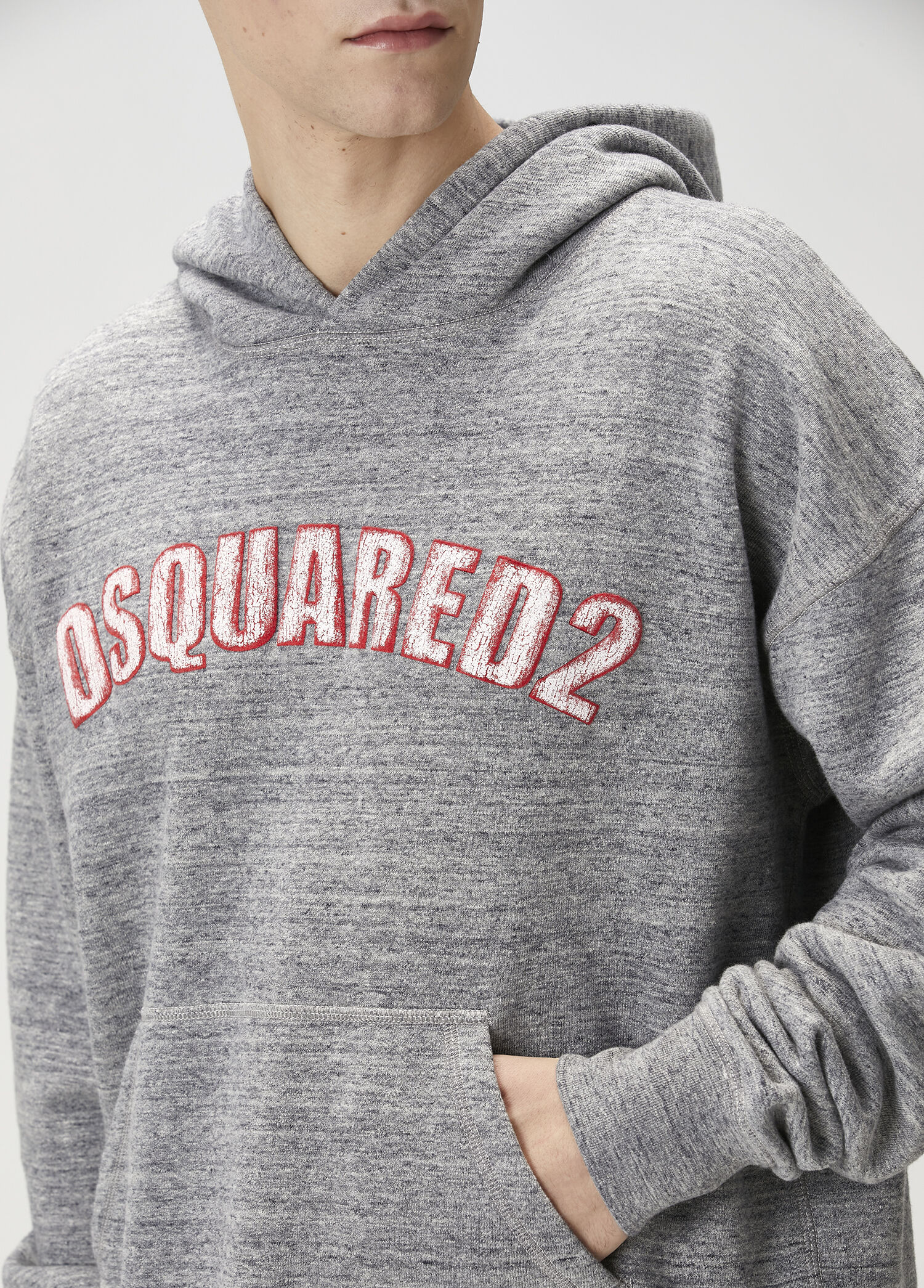 Dsquared2 - Gri Kapüşonlu Logolu Sweatshirt - Gri