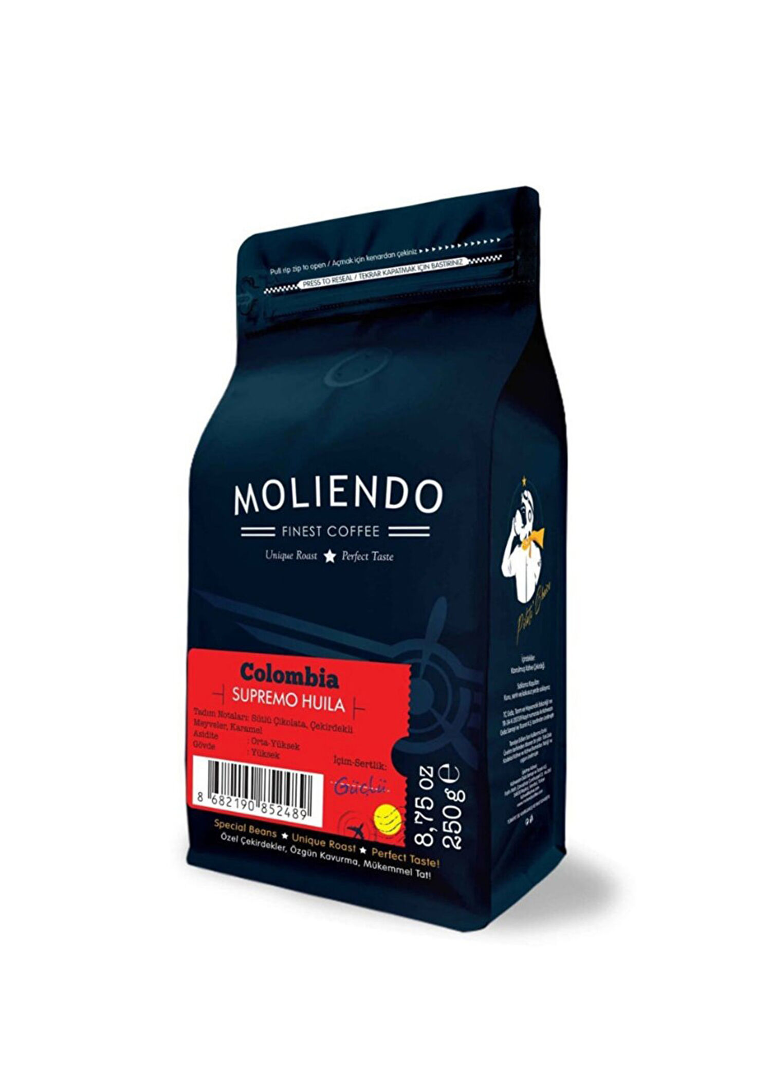 Colombia Supremo Huila Yöresel Çekirdek Kahve 250 gr