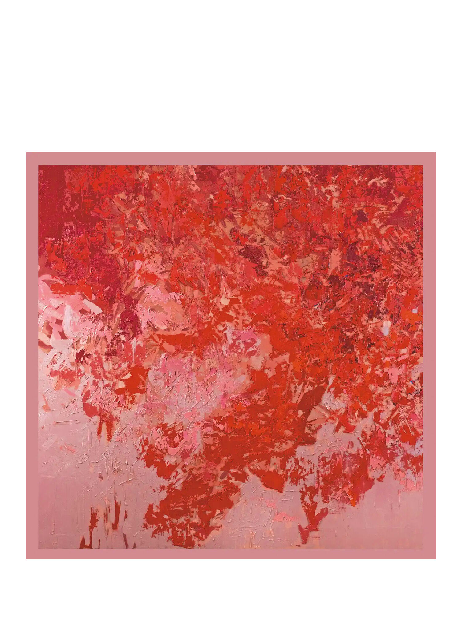 Depths of Pink Desenli İpek Saten Kadın Eşarp