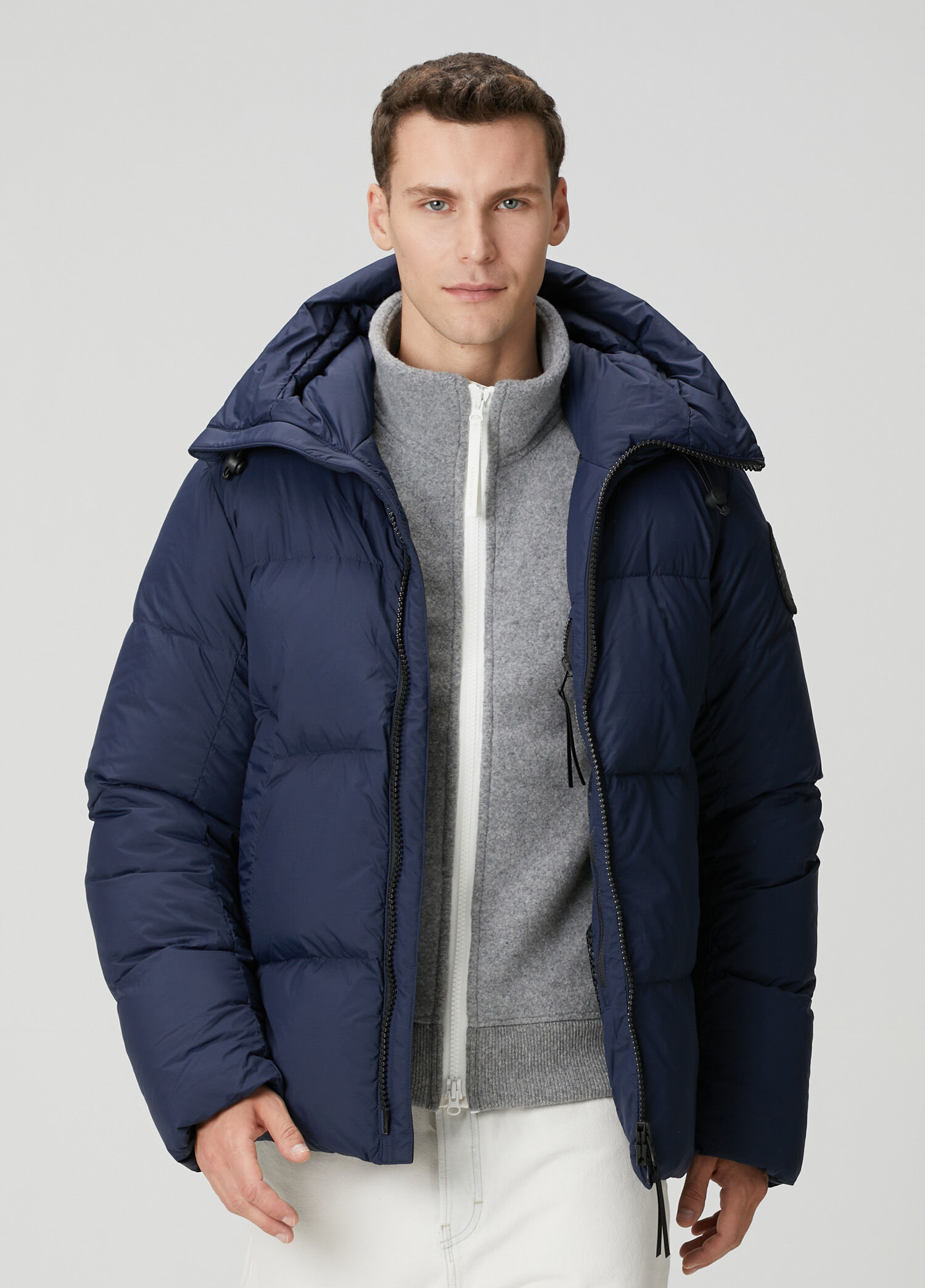 Crofton EnduraLuxe Lacivert Kapüşonlu Puff Mont