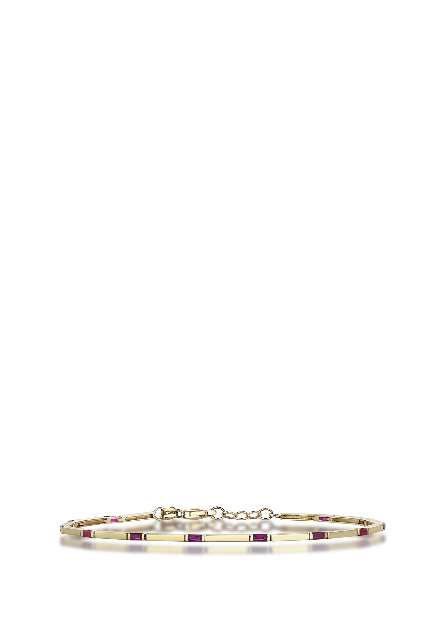 Cable Ruby Bangle  Taşlı 14 Ayar Rose Gold Kadın Bileklik