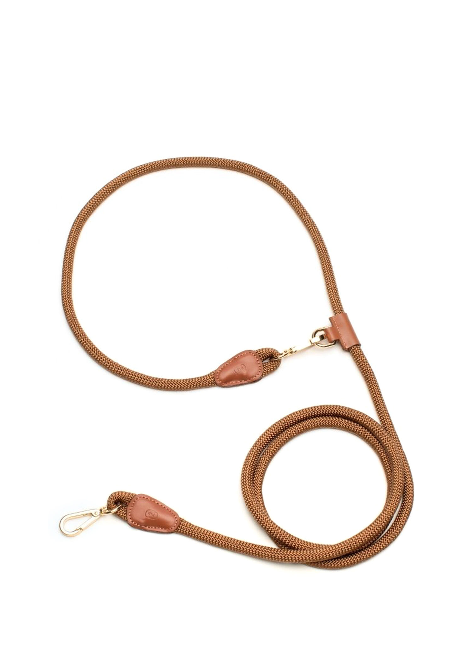Karamel Paracord ve Deri Eller Serbest Köpek Göğüs Tasması