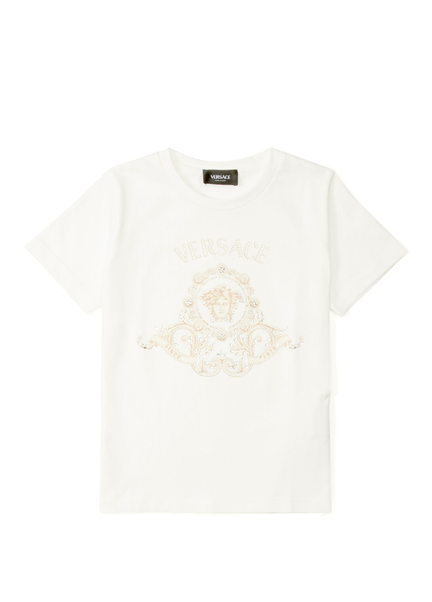 Beyaz Taş Baskılı Kız Çocuk T-shirt