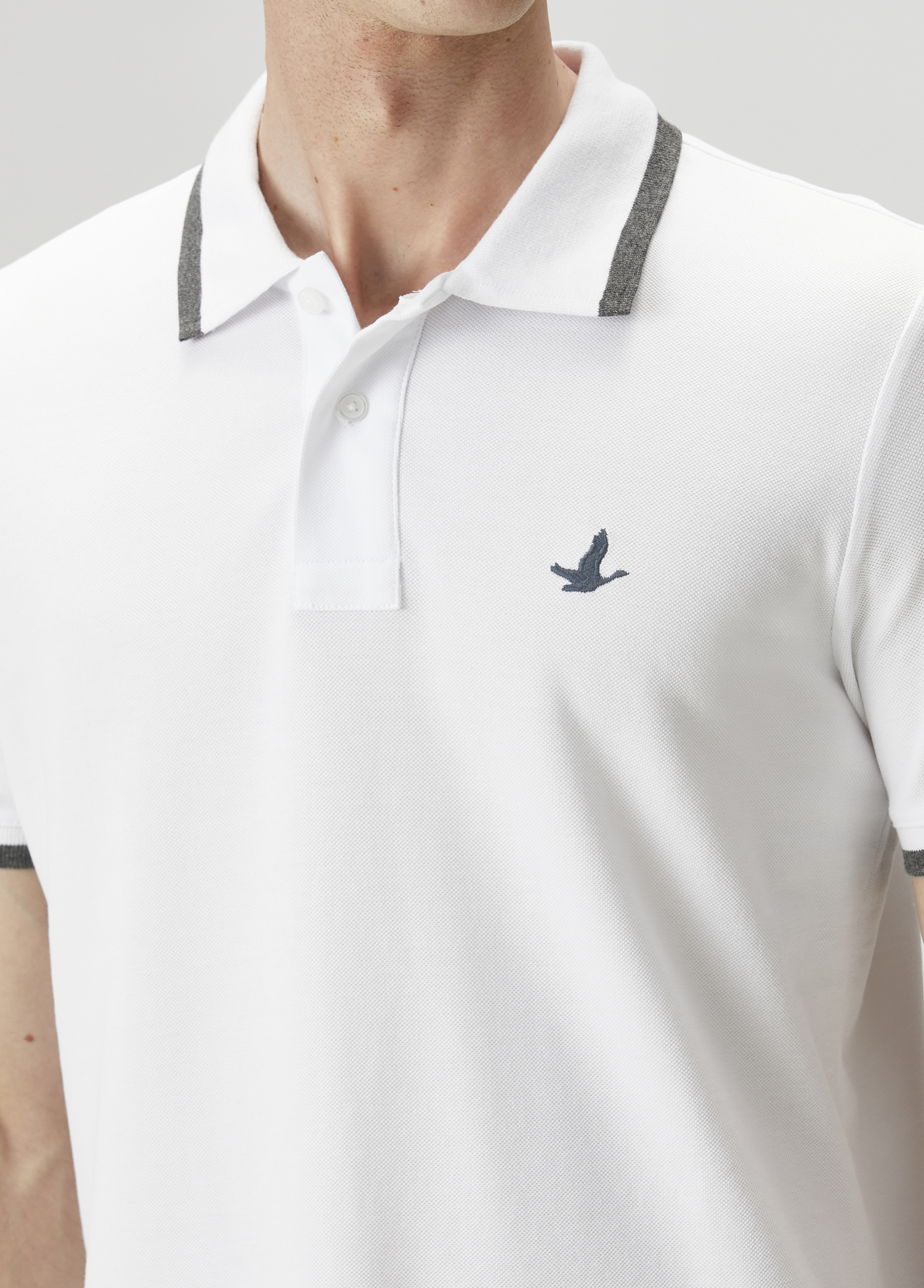 Antrasit Beyaz Polo Yaka T-shirt_4