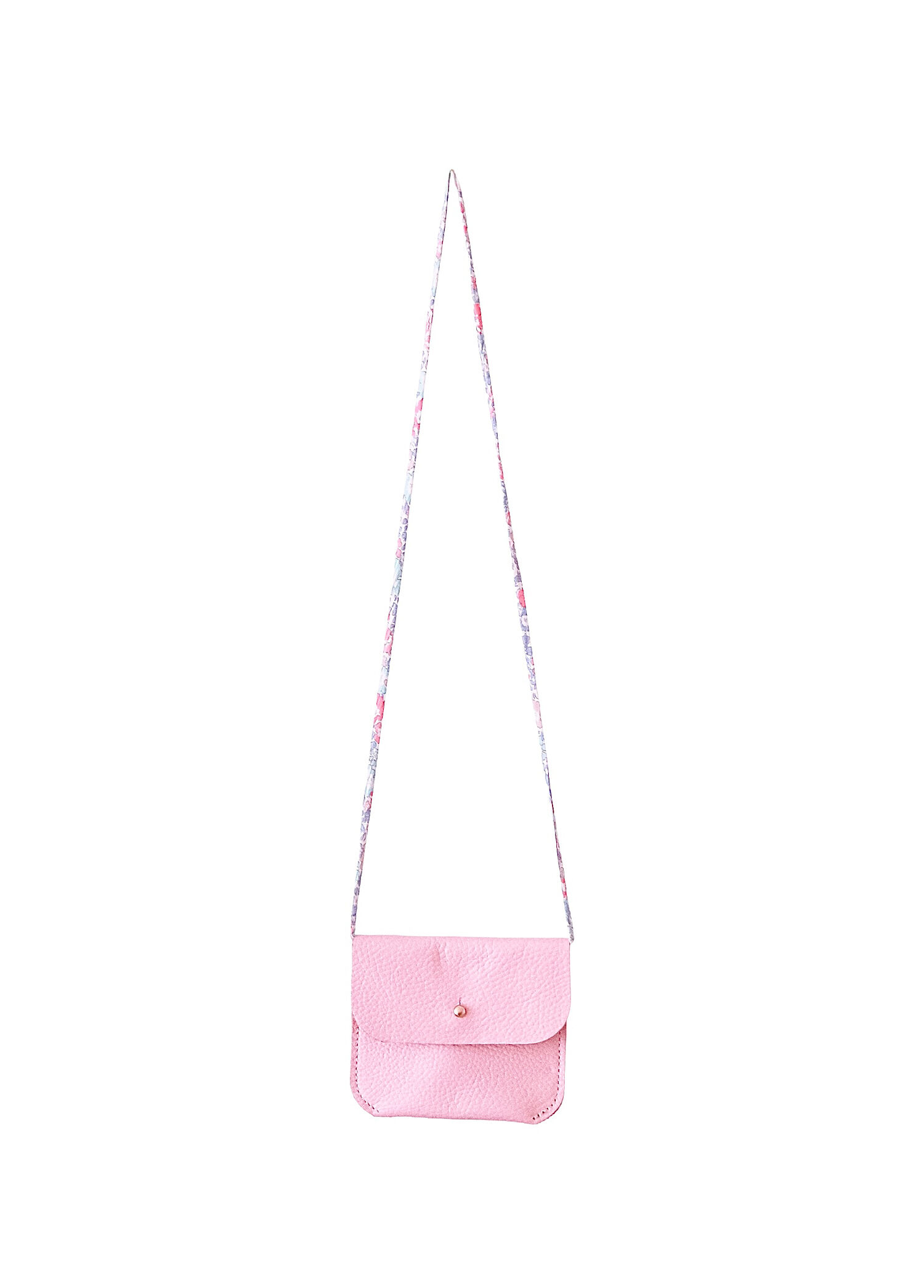 Pembe Deri Mini Kız Çocuk Omuz Çantası