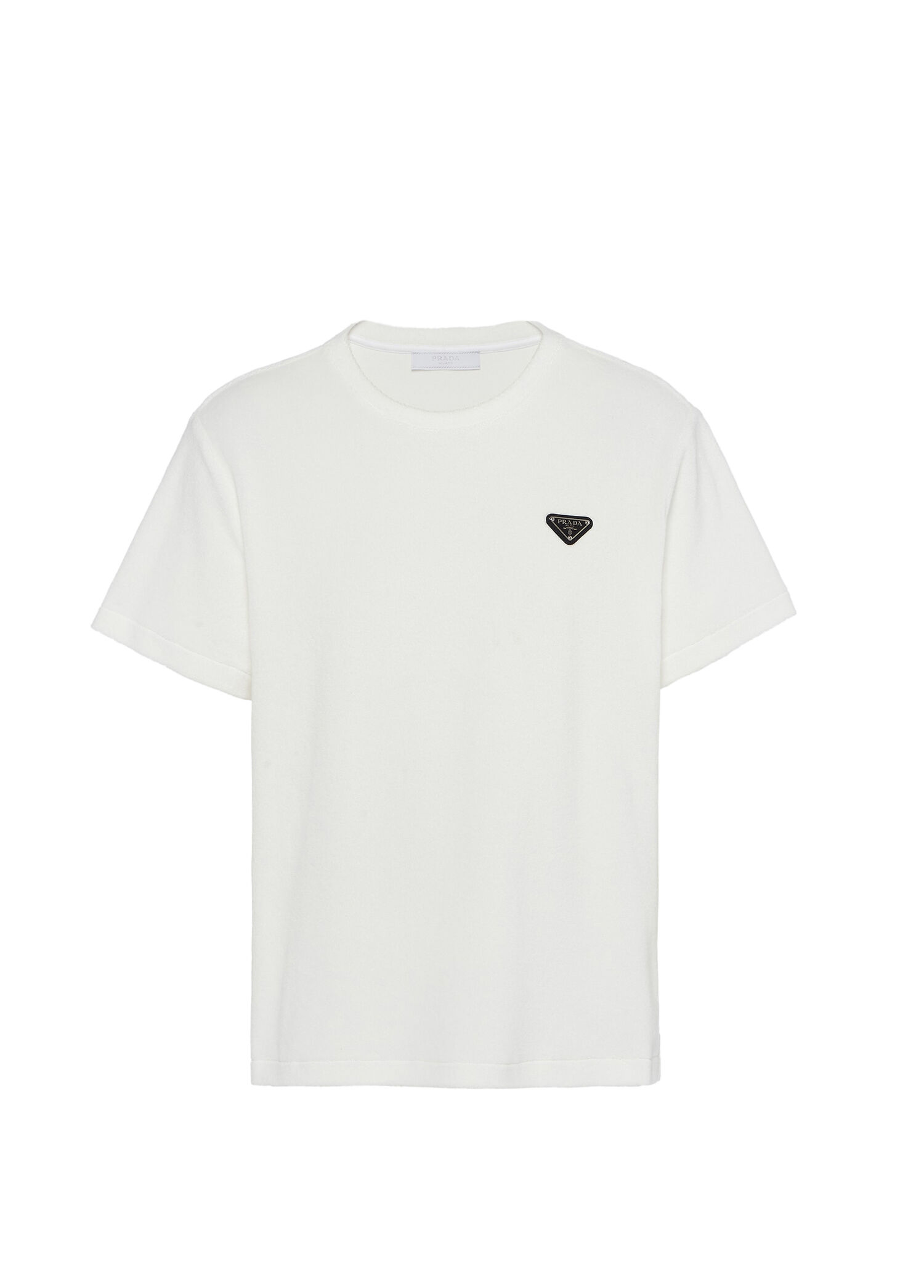 prada Tシャツ Black Stretch cotton T-shirt | PRADA - Turkey