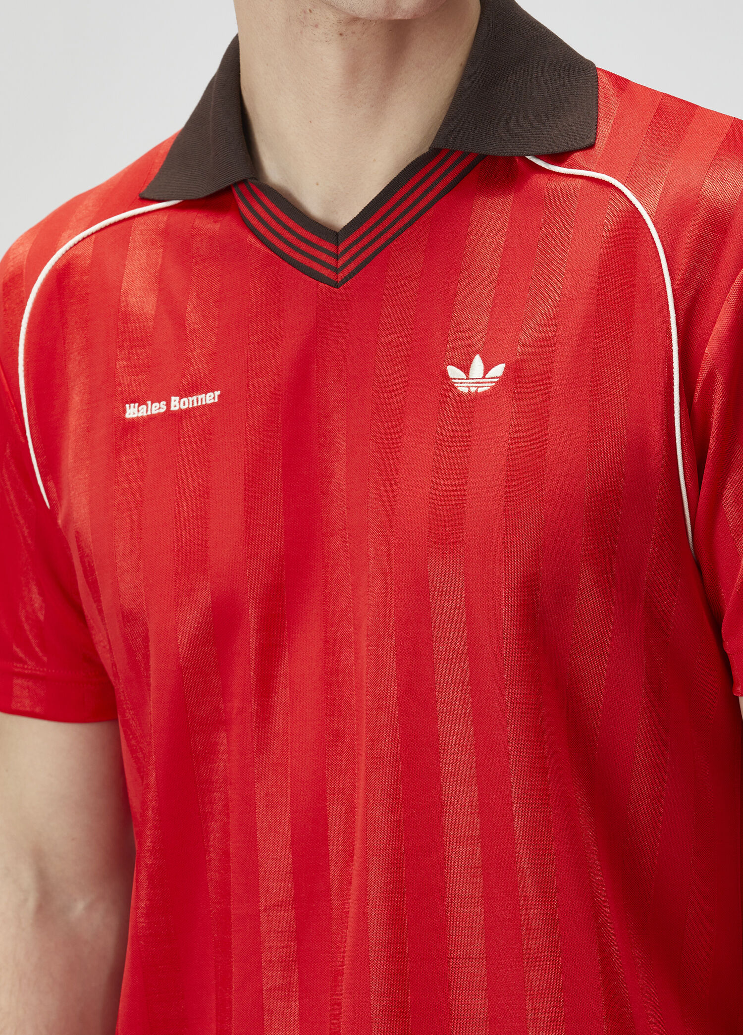 Adidas - x Wales Bonner Kırmızı Çizgili T-shirt - Kırmızı