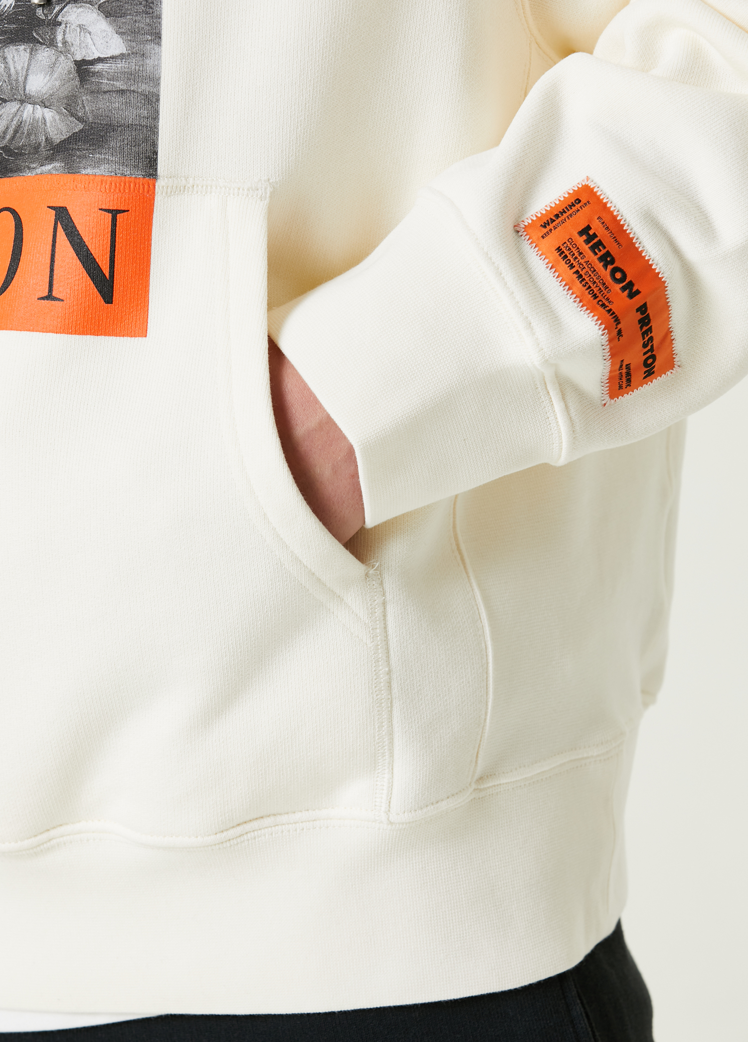 Heron Preston - White Hooded Logo Print Sweatshirt