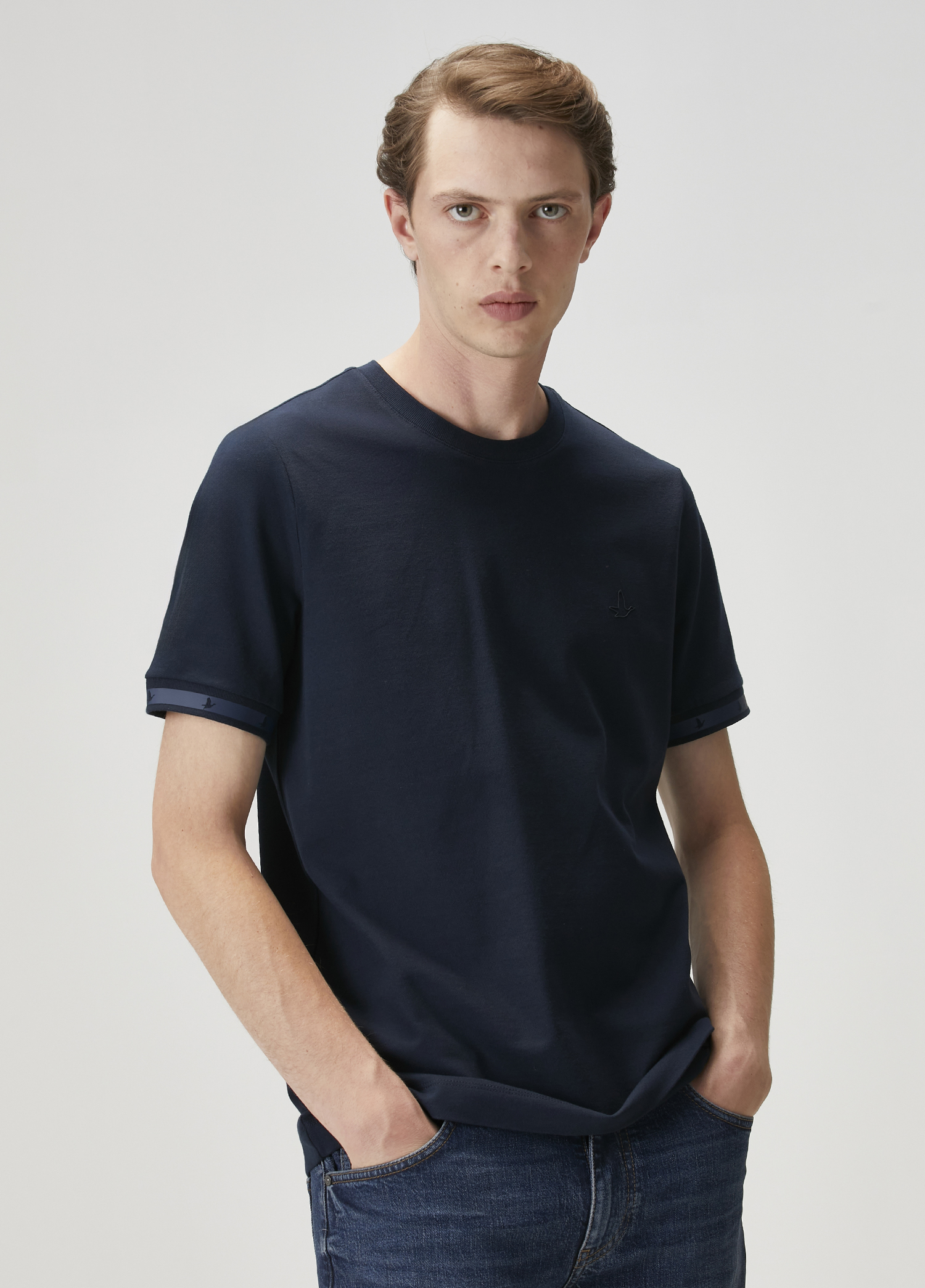 Lacivert Logo Baskılı T-shirt_1