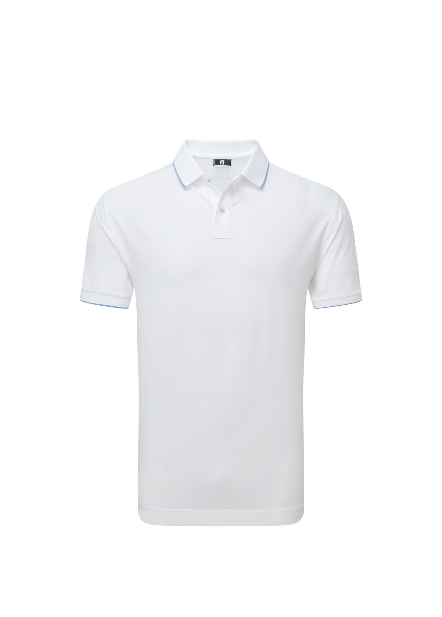 Tipped Pique Beyaz Kısa Kollu Erkek Golf T-Shirt