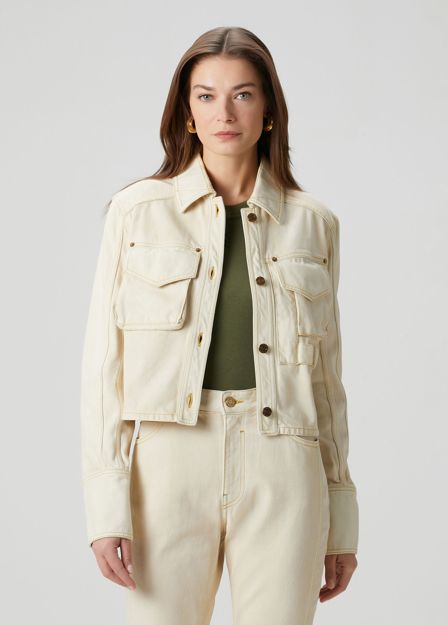 Bej Denim Ceket
