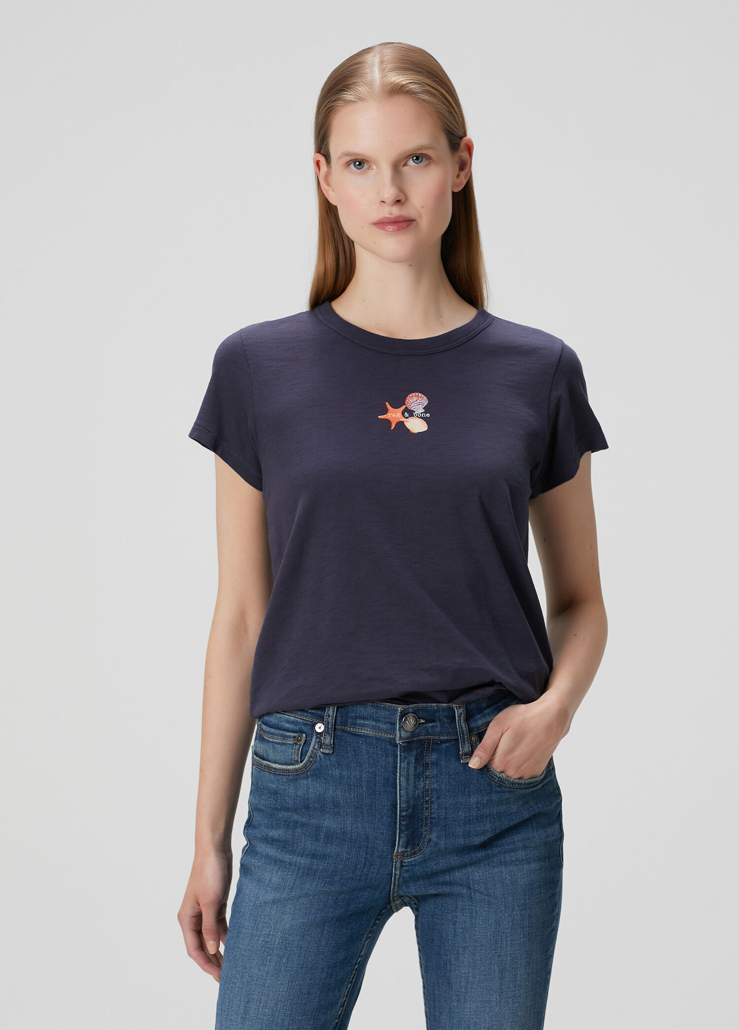 Lacivert Baskılı T-shirt
