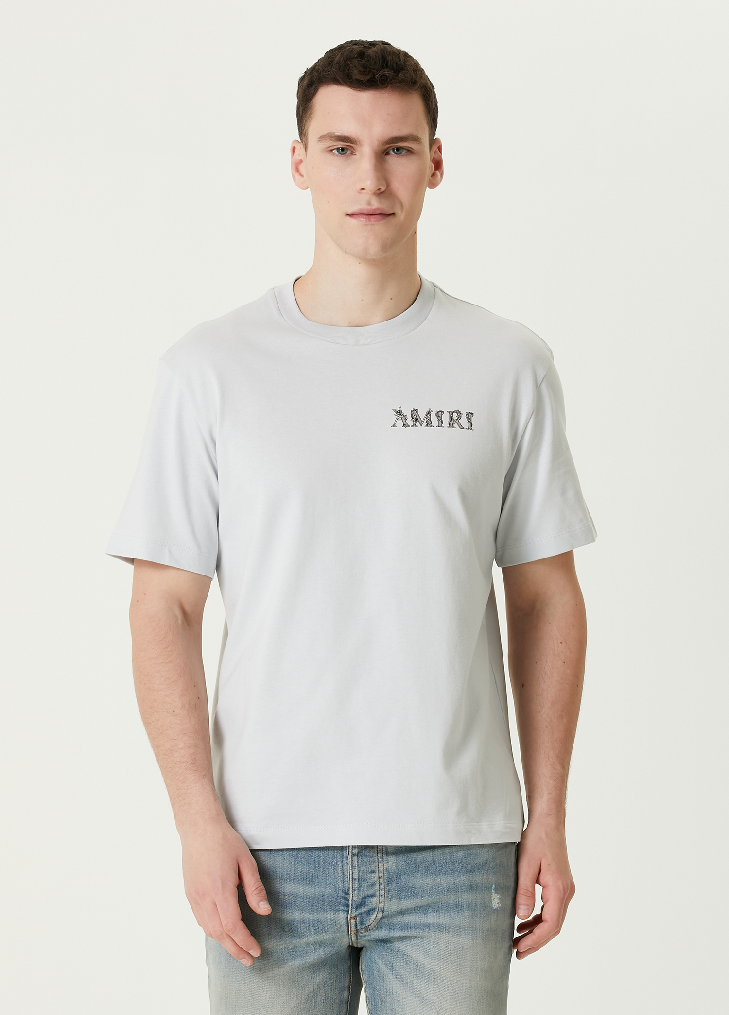 Açık Mavi Logo Baskılı T-shirt