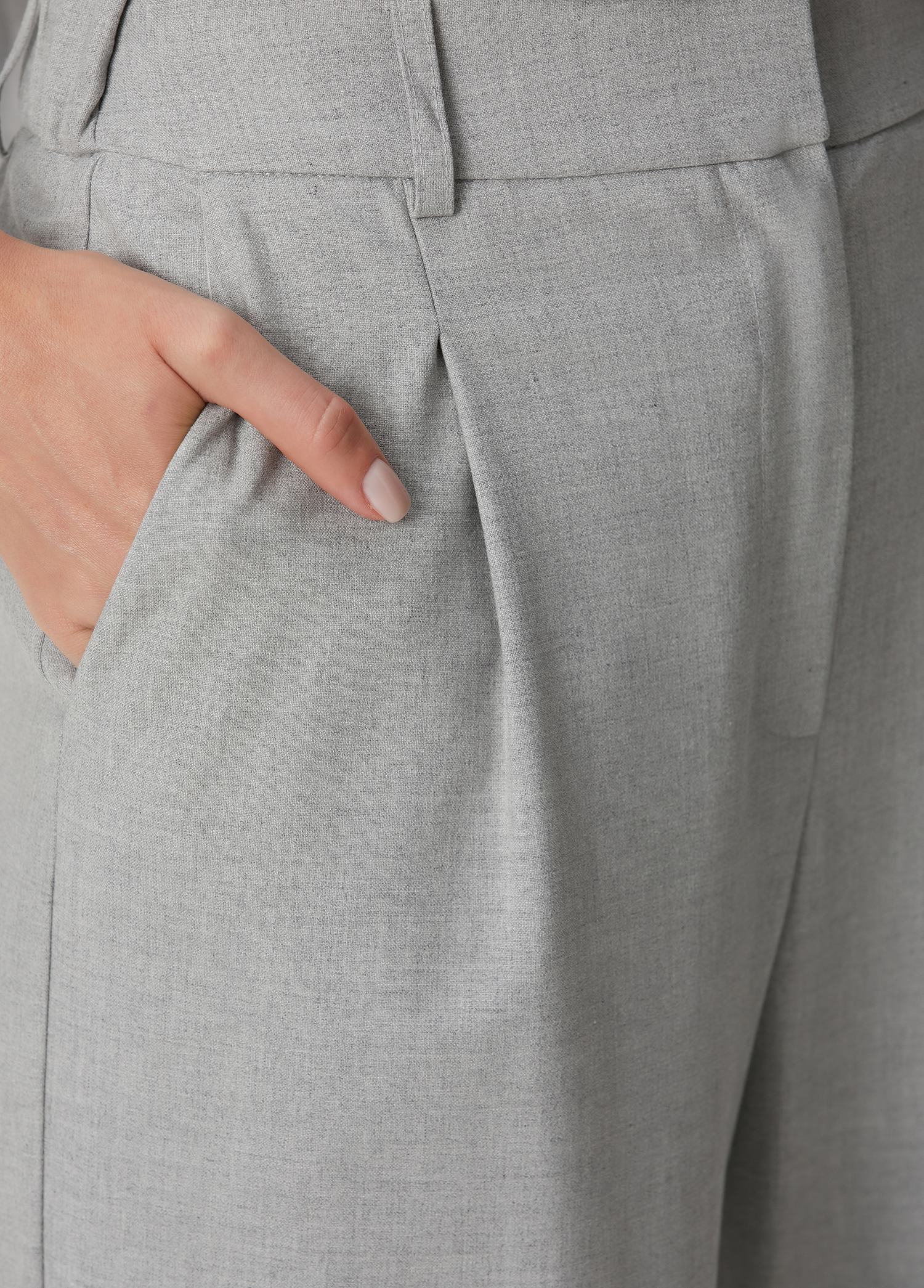 Gri Geniş Paça Pantolon_4