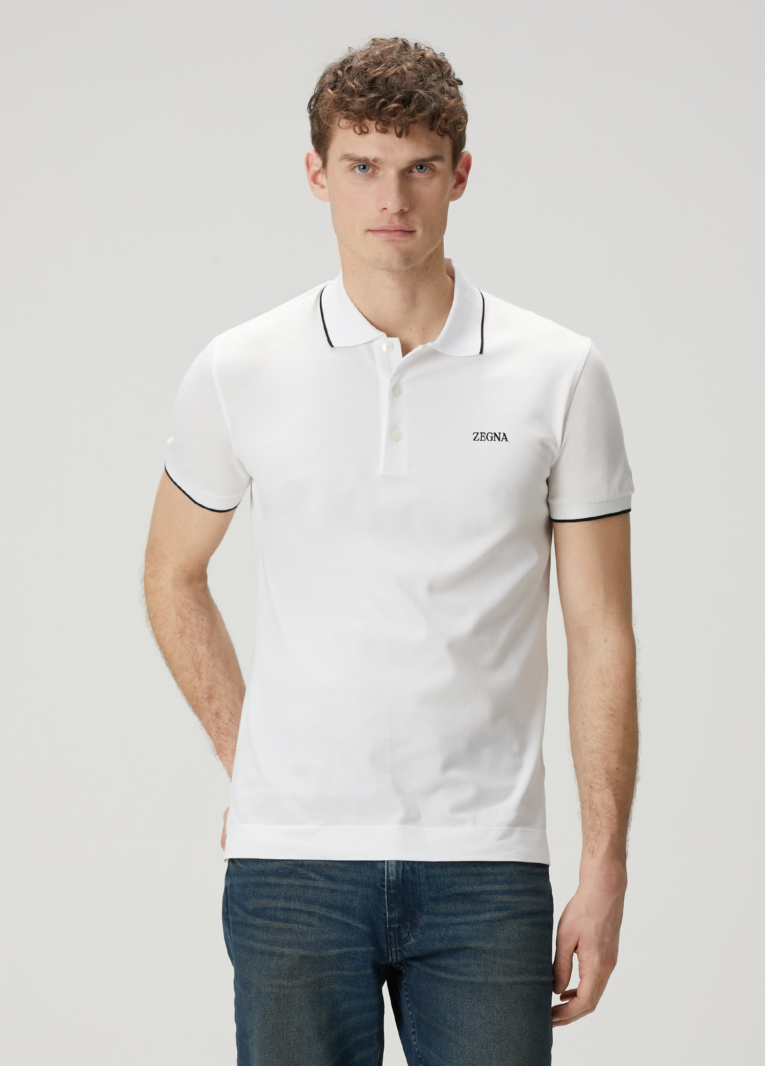 Beyaz Polo Yaka T-shirt