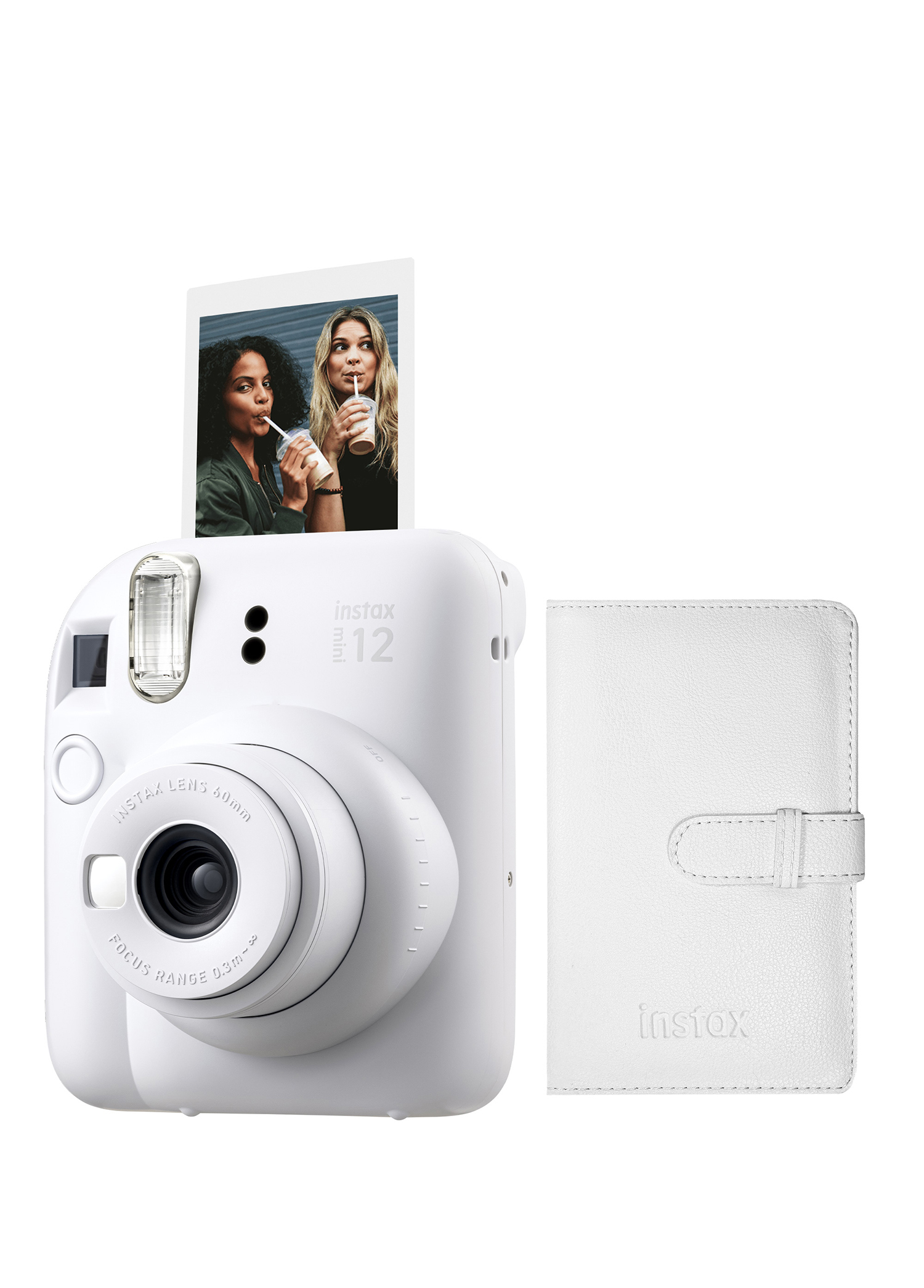 Instax Mini 12 Beyaz Fotoğraf Makinesi + 96'lı Laporta Albüm Seti