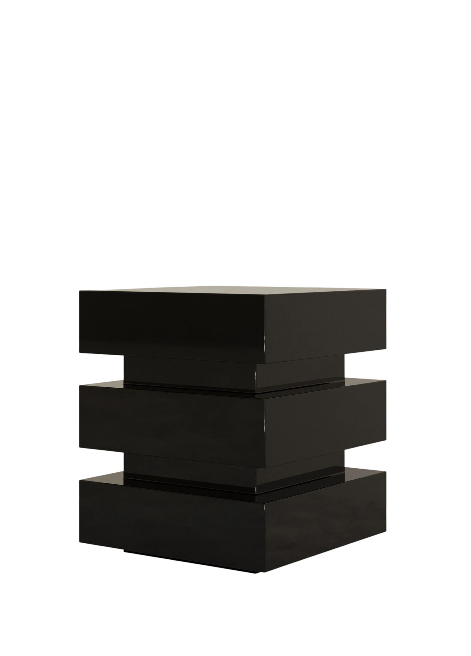 De Stijl Siyah MDF Lake Kübik Yan Sehpa