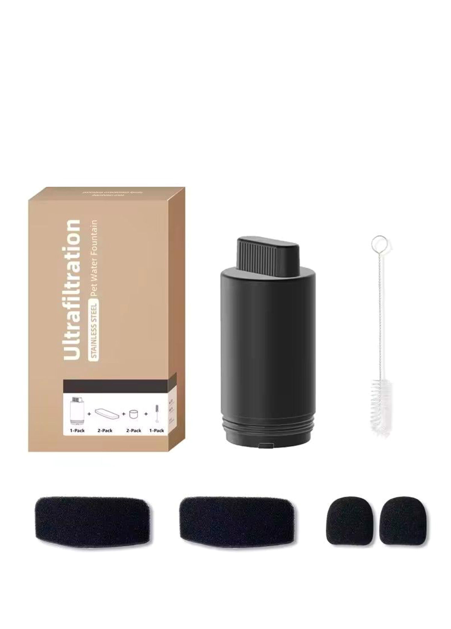Siyah Metal Kedi Köpek Su Kabı Filtresi WF009