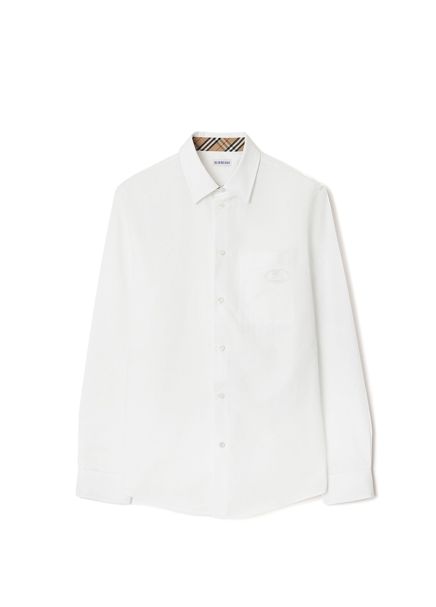 Burberry Beyaz Erkek Beyaz Pamuklu Poplin Erkek Gömlek 1888261