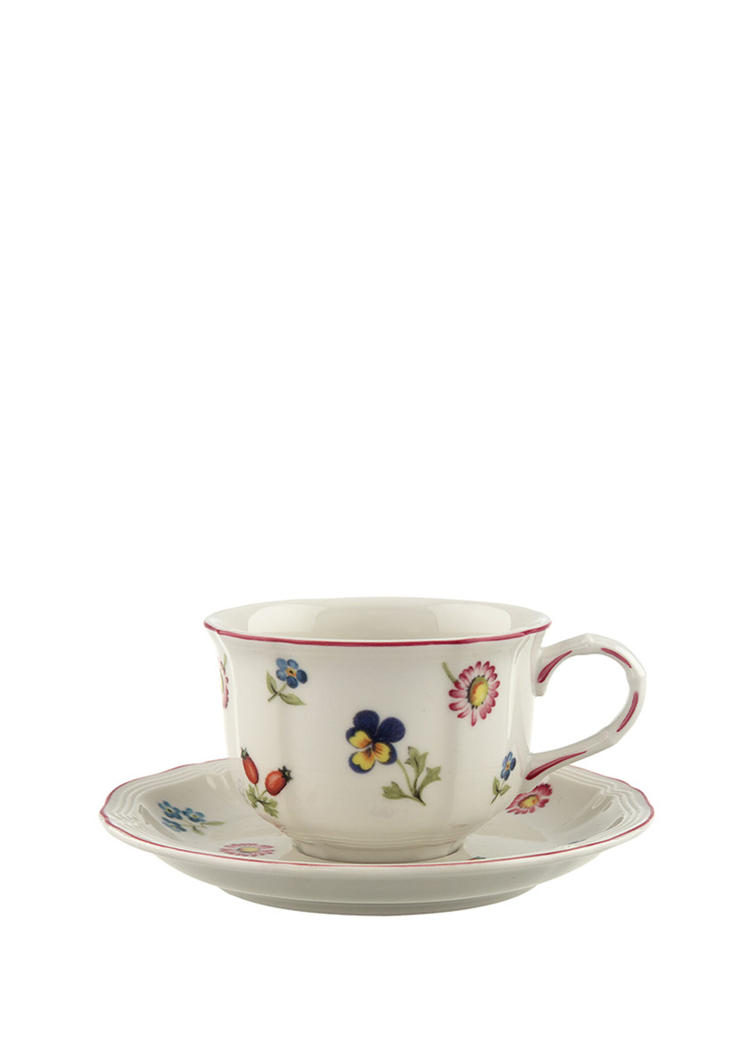 Petite Fleur Çiçek Desenli Porselen Kahve Çay Fincan ve Tabağı