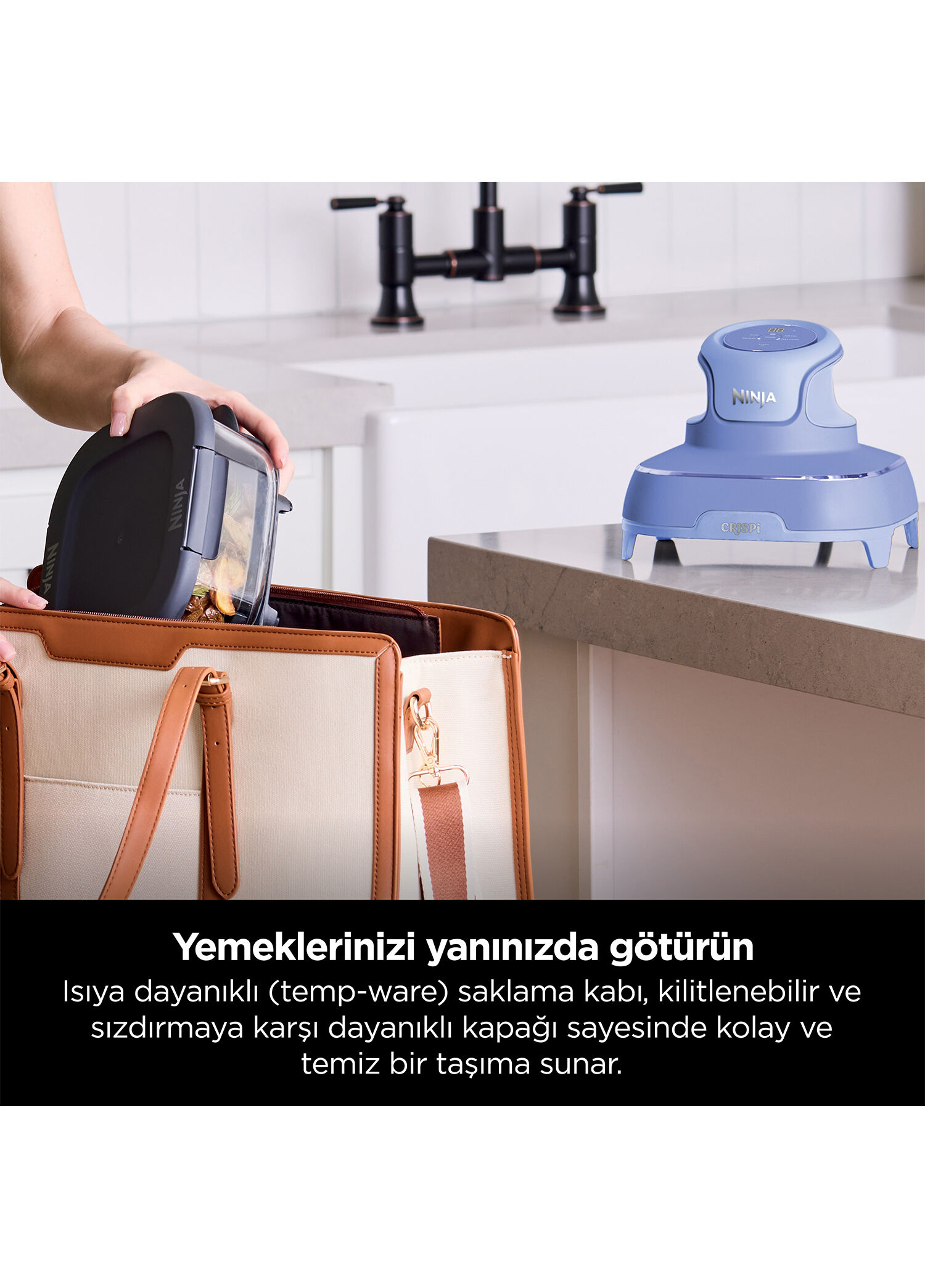 Ninja - Crispi 4-in-1 Frosted Lila Taşınabilir Cam Hazneli Pişirme