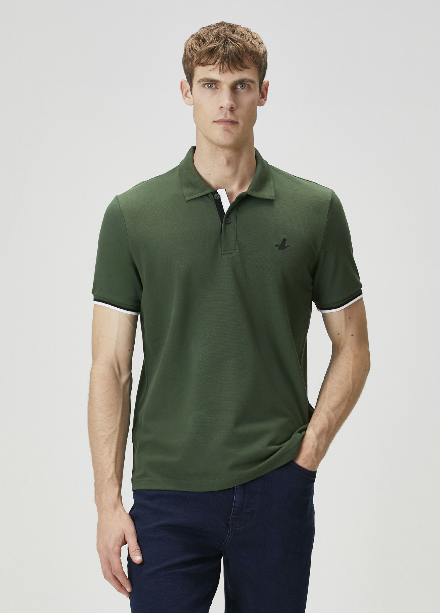 Yeşil Siyah Polo Yaka T-shirt