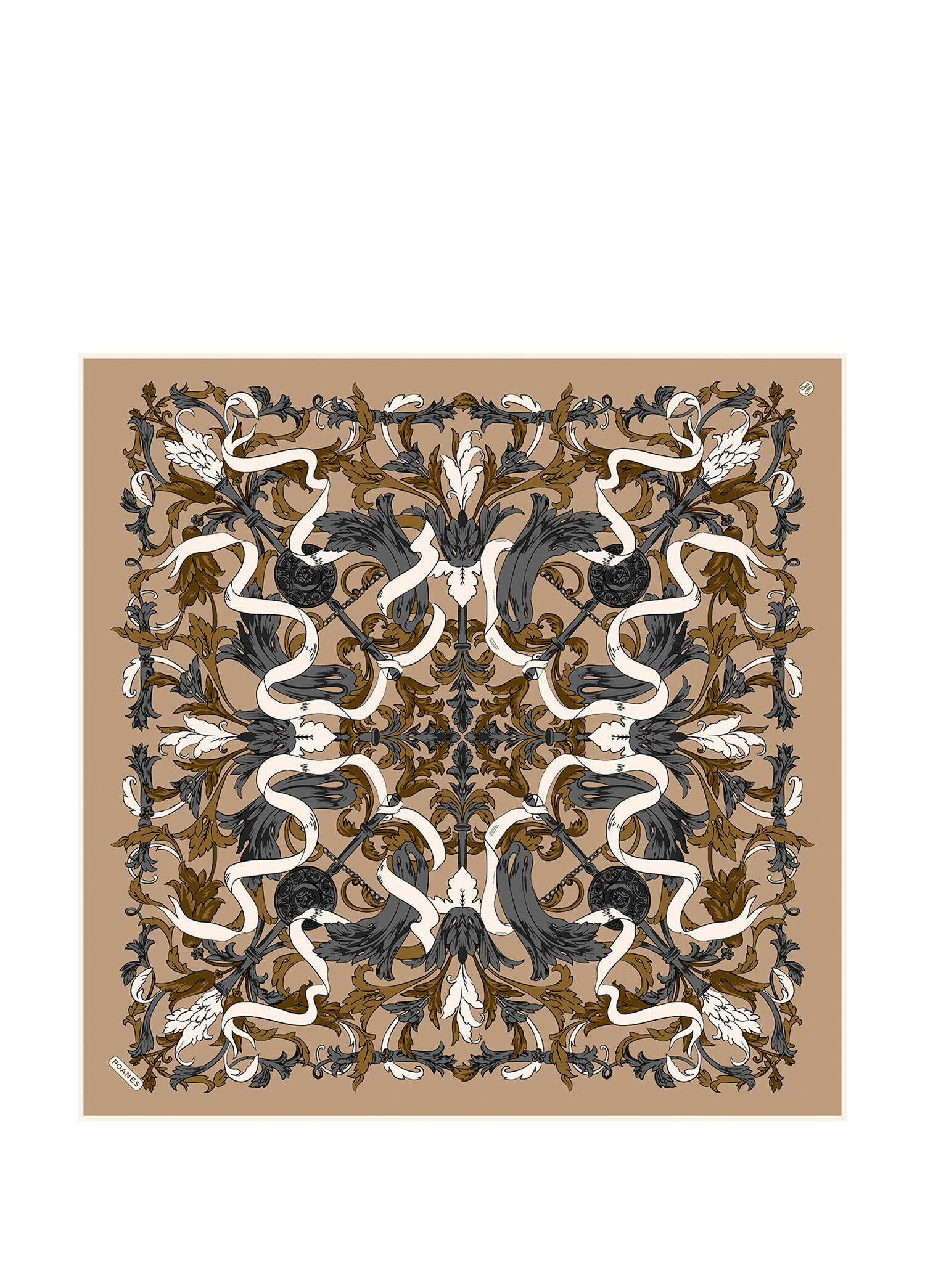Barok Kurdele Desenli Twill İpek Kadın Eşarp
