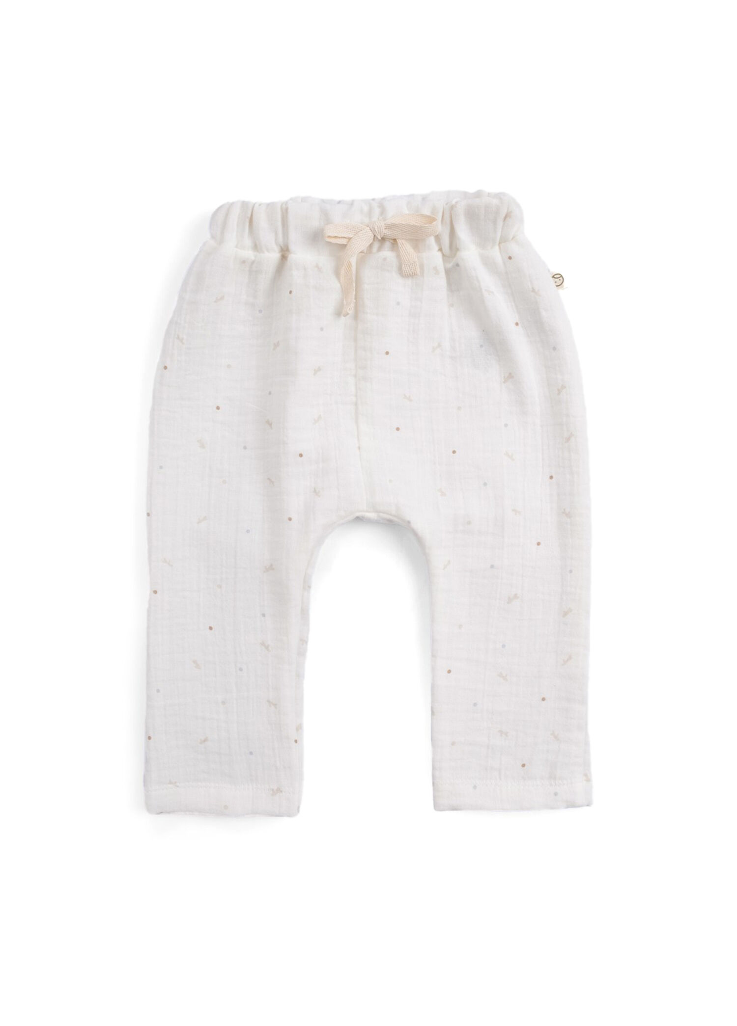 Ekru Organik Pamuk Müslin Unisex Bebek Pantolon