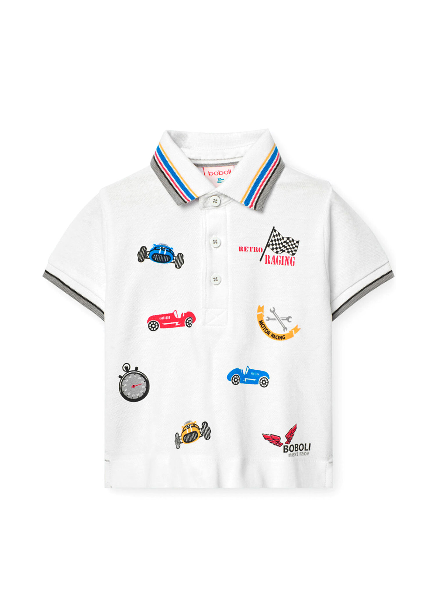 Araç Baskılı Polo Yaka Kısa Kollu Erkek Çocuk T-shirt