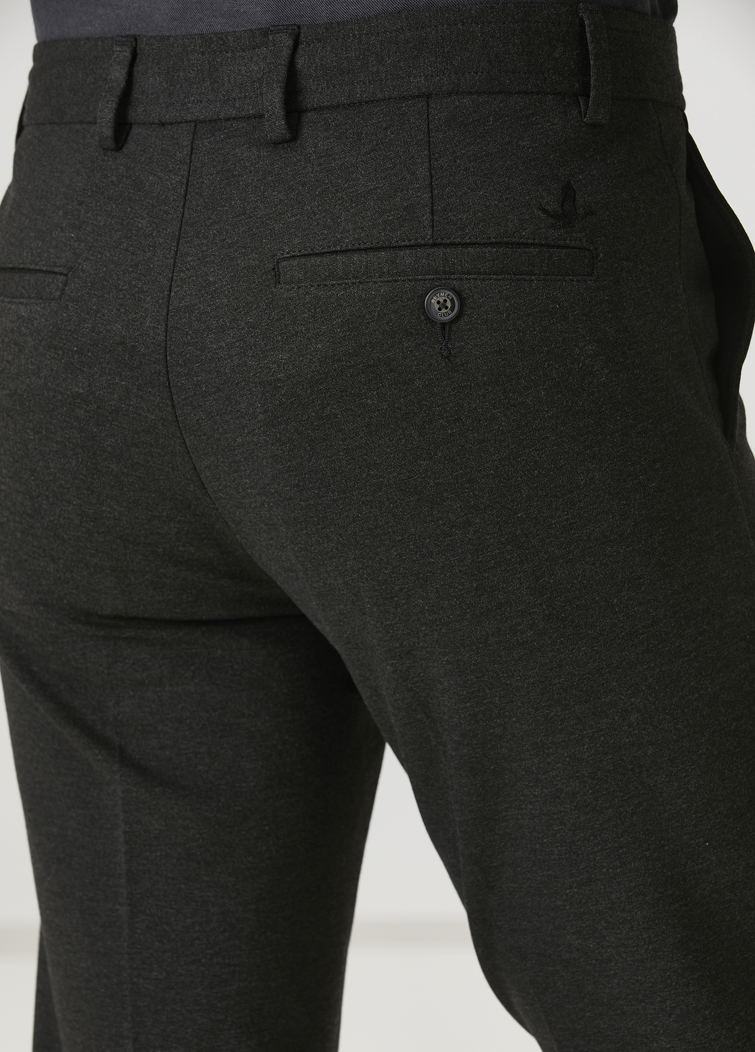 Antrasit Melanj Beli Kordonlu Spor Pantolon_4